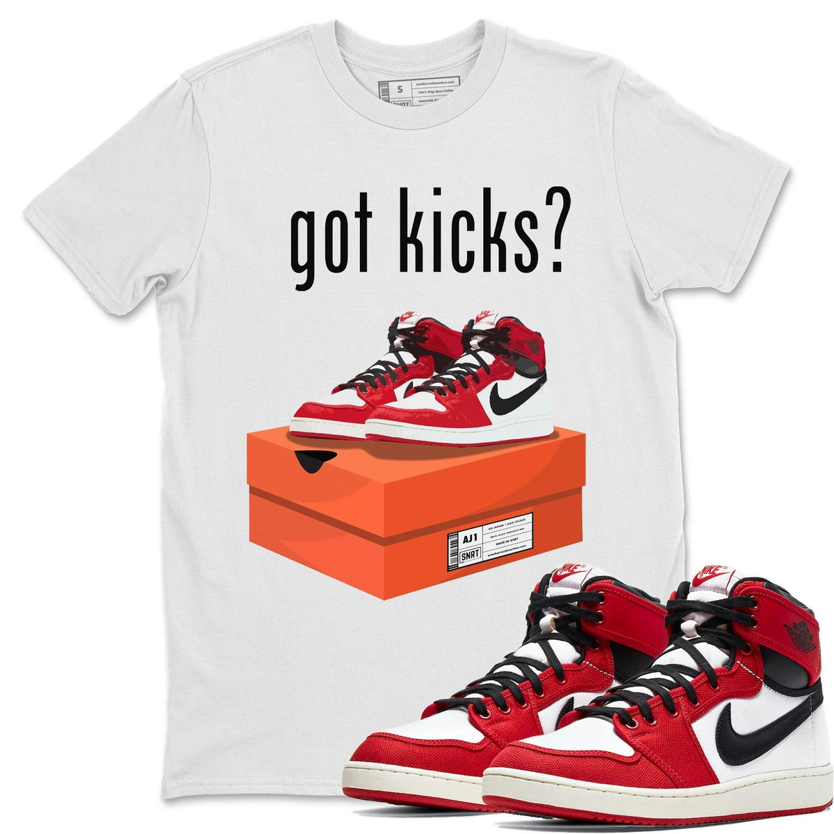 Jordan 1 Chicago Sneaker Matching T-Shirt Got Kicks Sneaker Tees Jordan 1 Chicago Sneaker Release Tees Crew Neck Tees
