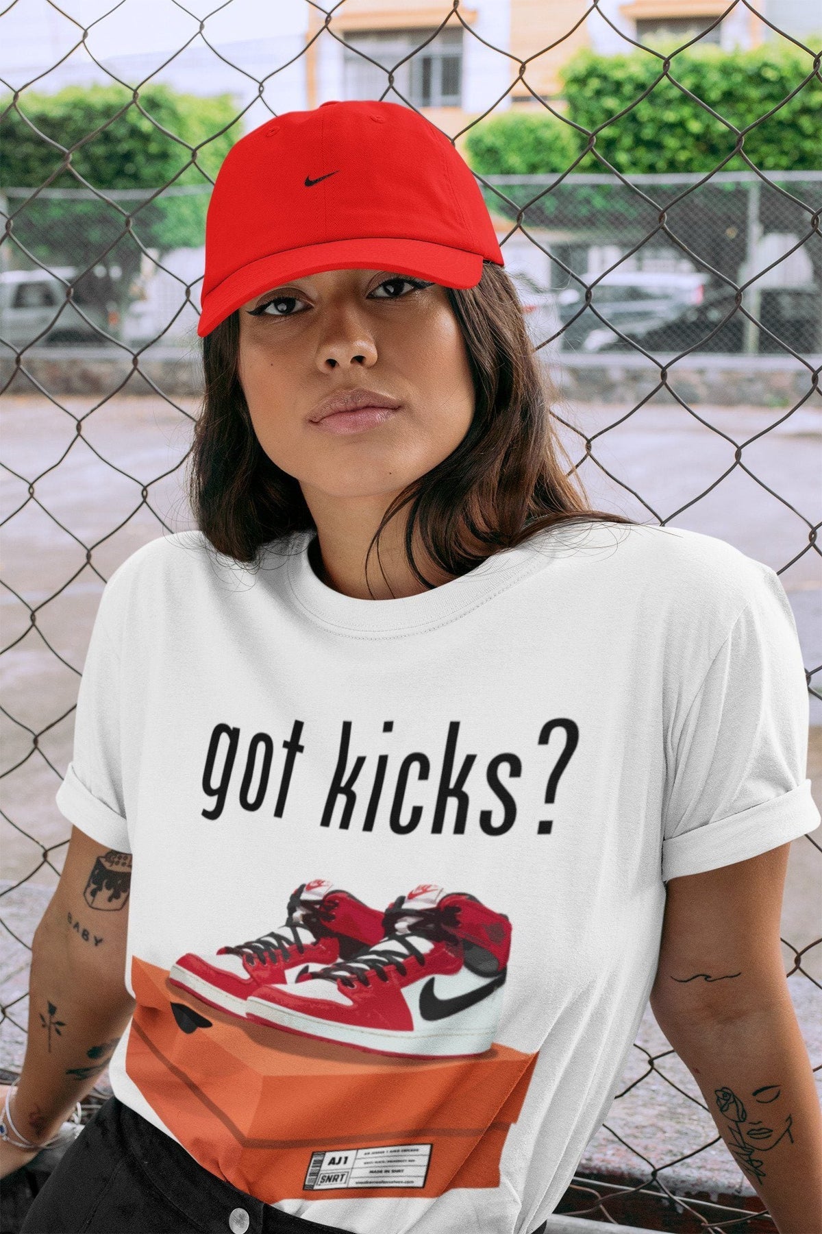 Jordan 1 Chicago Sneaker Matching T-Shirt Got Kicks Sneaker Tees Jordan 1 Chicago Sneaker Release Tees Crew Neck Tees