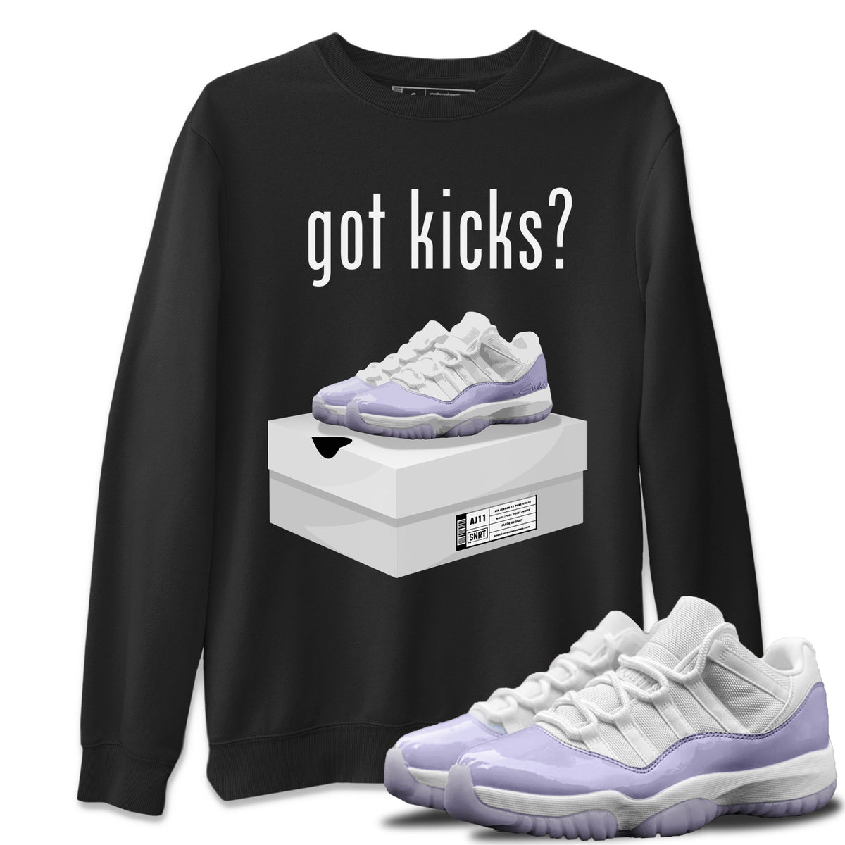 Jordan 11 Pure Violet Sneaker Matching T-Shirt Got Kicks Sneaker Tees Jordan 11 Pure Violet Sneaker Release Tees Crew Neck Tees