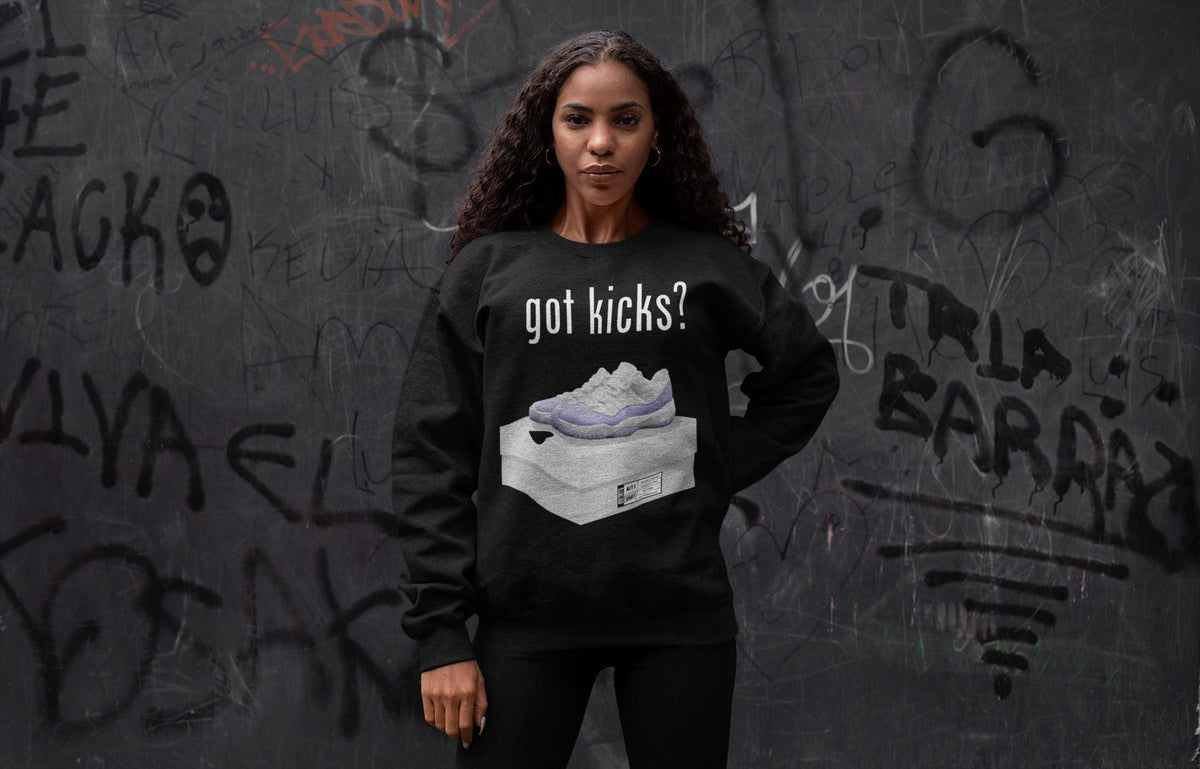 Jordan 11 Pure Violet Sneaker Matching T-Shirt Got Kicks Sneaker Tees Jordan 11 Pure Violet Sneaker Release Tees Crew Neck Tees