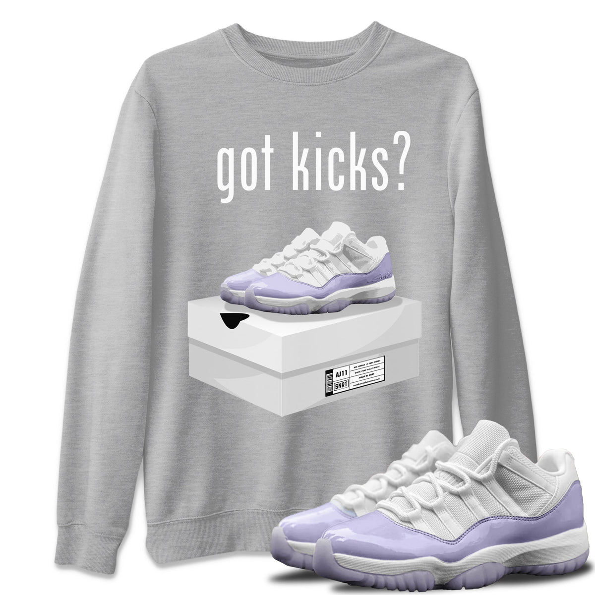 Jordan 11 Pure Violet Sneaker Matching T-Shirt Got Kicks Sneaker Tees Jordan 11 Pure Violet Sneaker Release Tees Crew Neck Tees