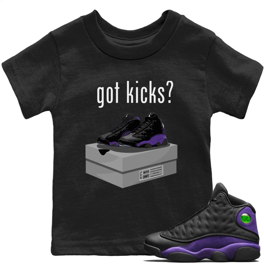 Jordan 13 Court Purple Sneaker Matching T-Shirt Got Kicks Sneaker Tees Jordan 13 Court Purple Sneaker Release Tees Kids Shirts