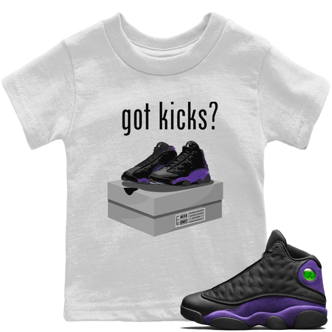 Jordan 13 Court Purple Sneaker Matching T-Shirt Got Kicks Sneaker Tees Jordan 13 Court Purple Sneaker Release Tees Kids Shirts