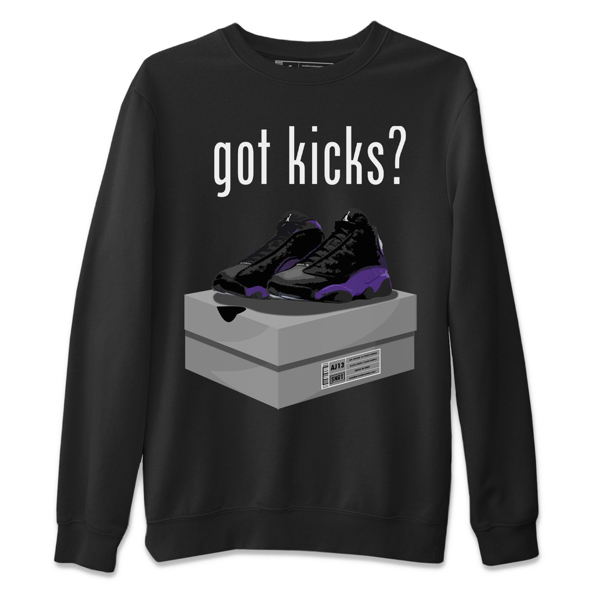 Jordan 13 Court Purple Sneaker Matching T-Shirt Got Kicks Sneaker Tees Jordan 13 Court Purple Sneaker Release Tees Crew Neck Tees