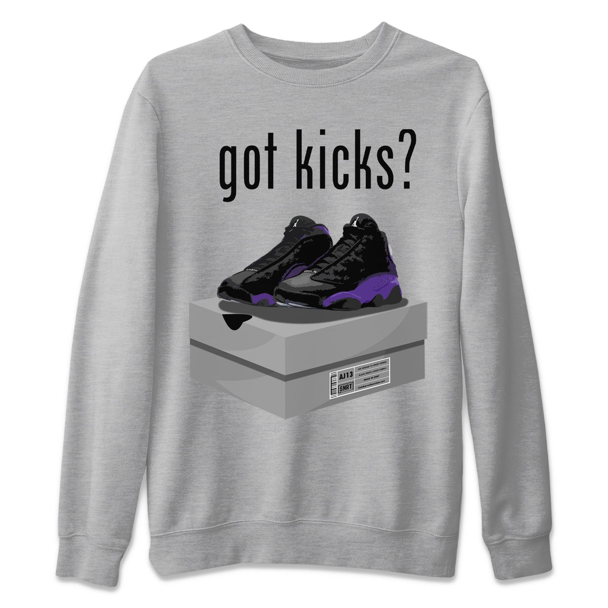 Jordan 13 Court Purple Sneaker Matching T-Shirt Got Kicks Sneaker Tees Jordan 13 Court Purple Sneaker Release Tees Crew Neck Tees