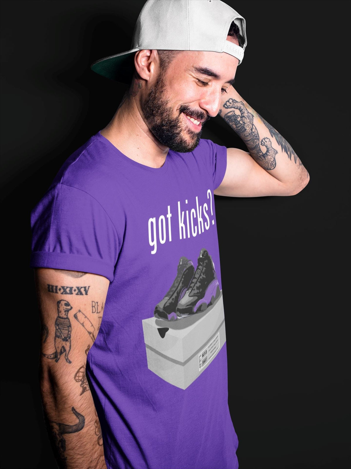 Jordan 13 Court Purple Sneaker Matching T-Shirt Got Kicks Sneaker Tees Jordan 13 Court Purple Sneaker Release Tees Crew Neck Tees