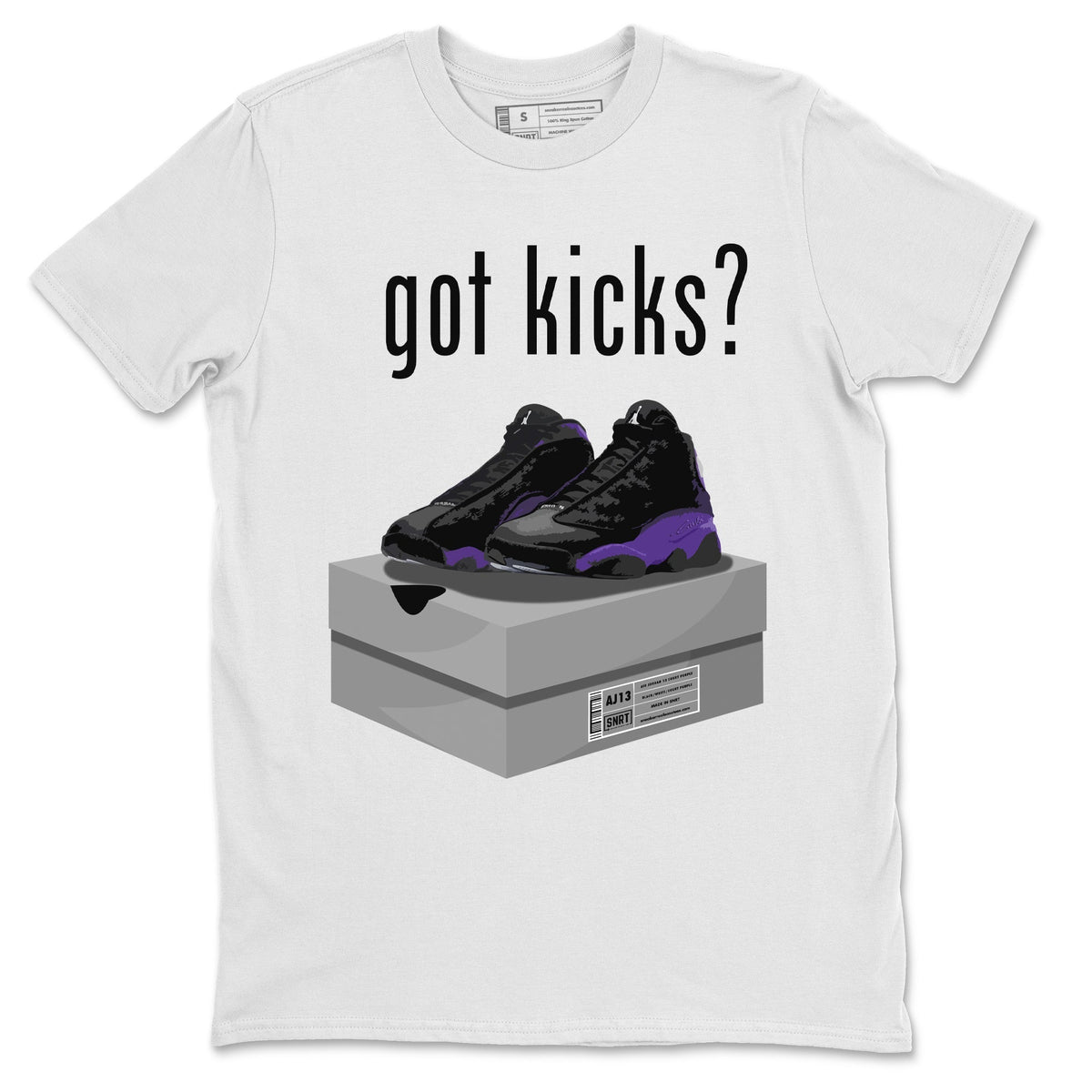 Jordan 13 Court Purple Sneaker Matching T-Shirt Got Kicks Sneaker Tees Jordan 13 Court Purple Sneaker Release Tees Crew Neck Tees
