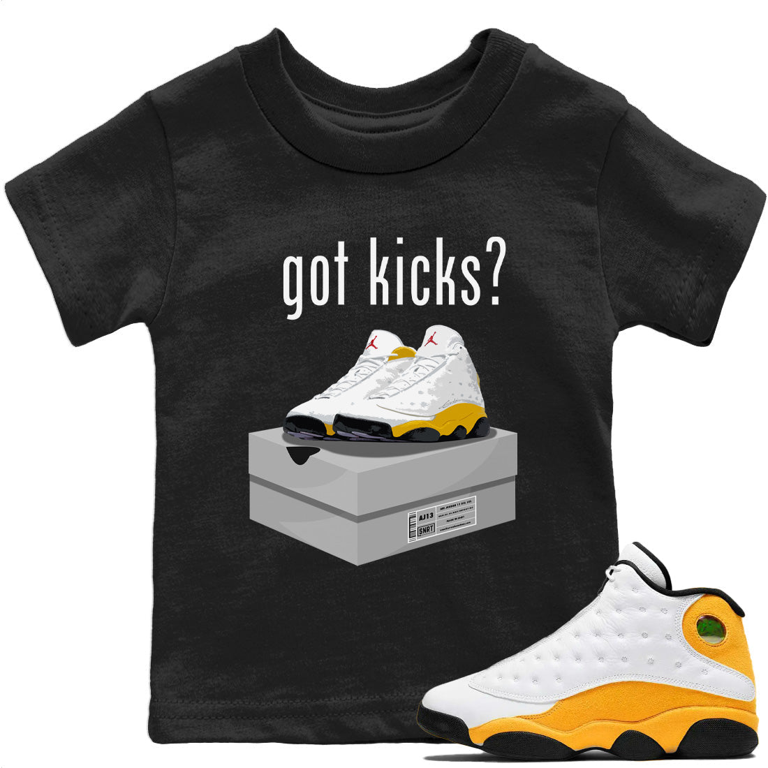 Jordan 13 Del Sol Sneaker Matching T-Shirt Got Kicks Sneaker Tees Jordan 13 Del Sol Sneaker Release Tees Kids Shirts