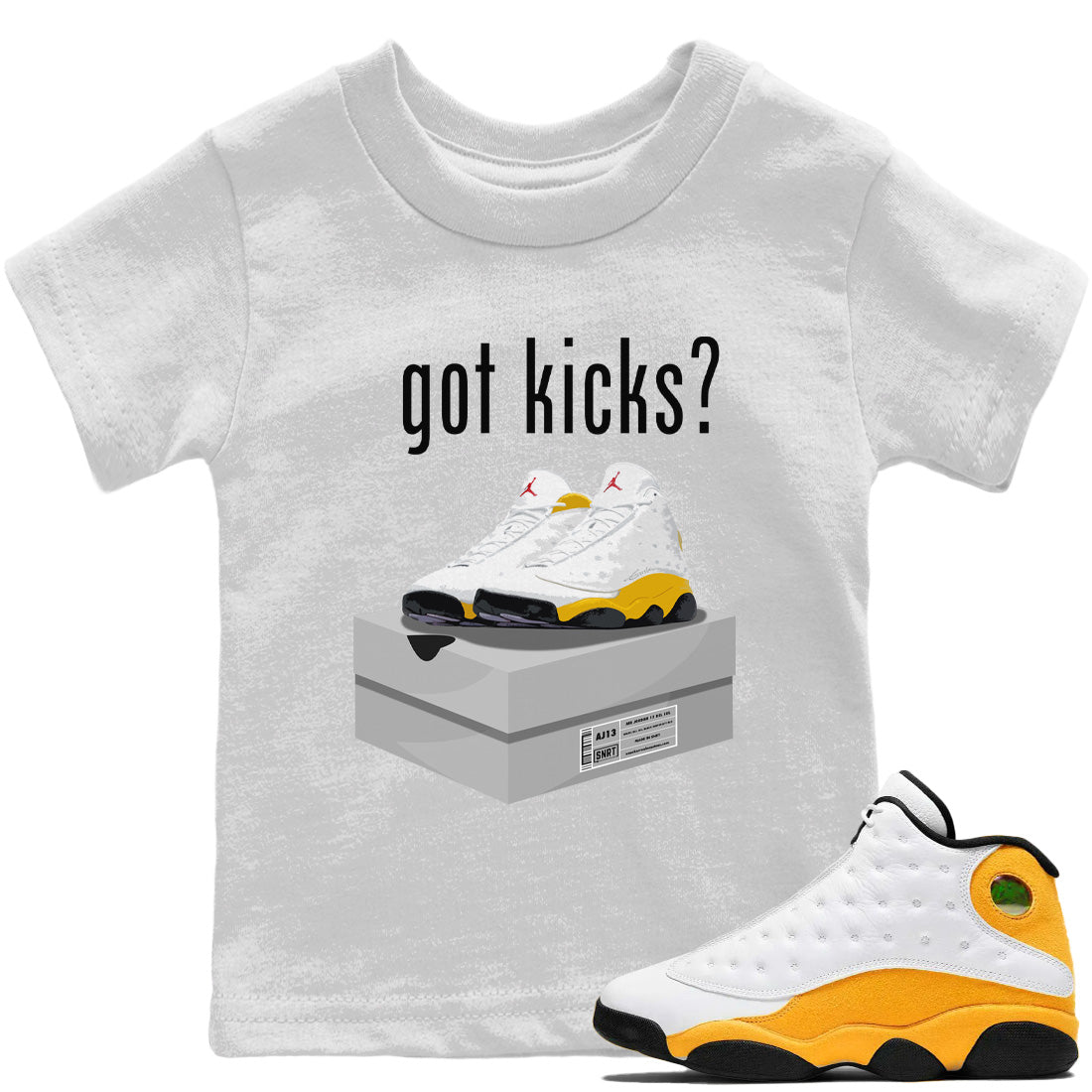 Jordan 13 Del Sol Sneaker Matching T-Shirt Got Kicks Sneaker Tees Jordan 13 Del Sol Sneaker Release Tees Kids Shirts