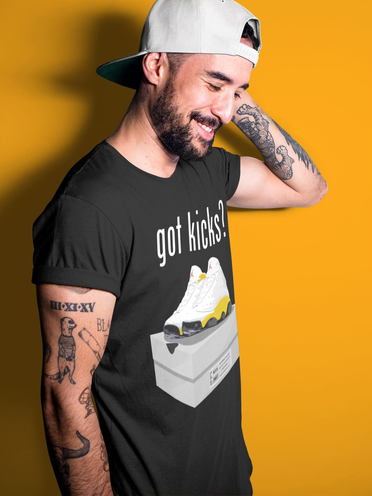 Jordan 13 Del Sol Sneaker Matching T-Shirt Got Kicks Sneaker Tees Jordan 13 Del Sol Sneaker Release Tees Crew Neck Tees