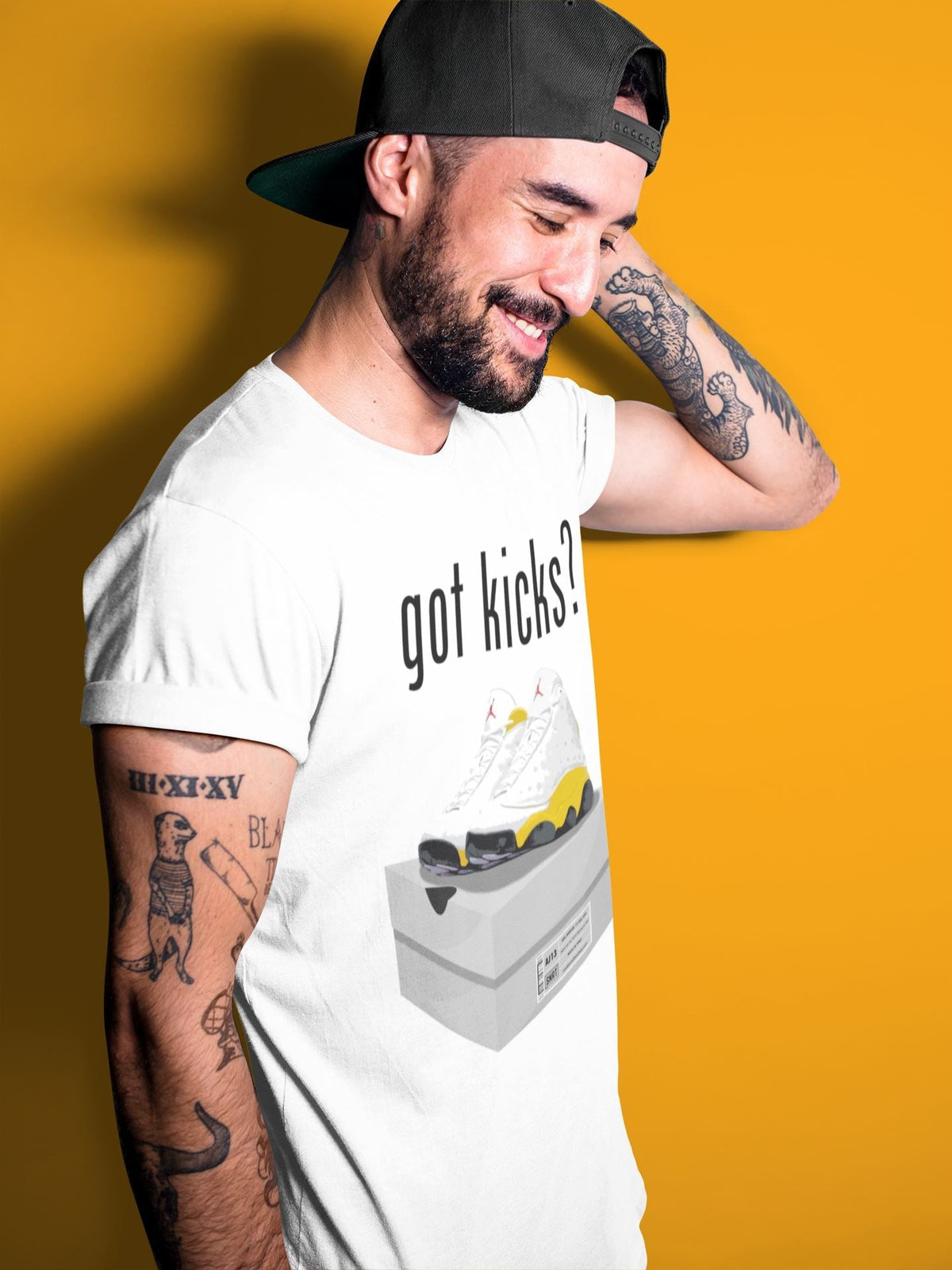 Jordan 13 Del Sol Sneaker Matching T-Shirt Got Kicks Sneaker Tees Jordan 13 Del Sol Sneaker Release Tees Crew Neck Tees