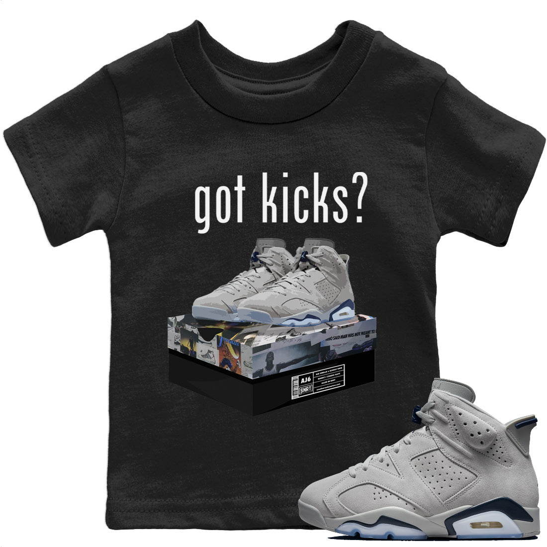 Jordan 6 Georgetown Sneaker Matching T-Shirt Got Kicks Sneaker Tees Jordan 6 Georgetown Sneaker Release Tees Kids Shirts