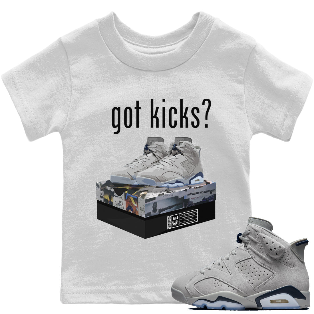 Jordan 6 Georgetown Sneaker Matching T-Shirt Got Kicks Sneaker Tees Jordan 6 Georgetown Sneaker Release Tees Kids Shirts