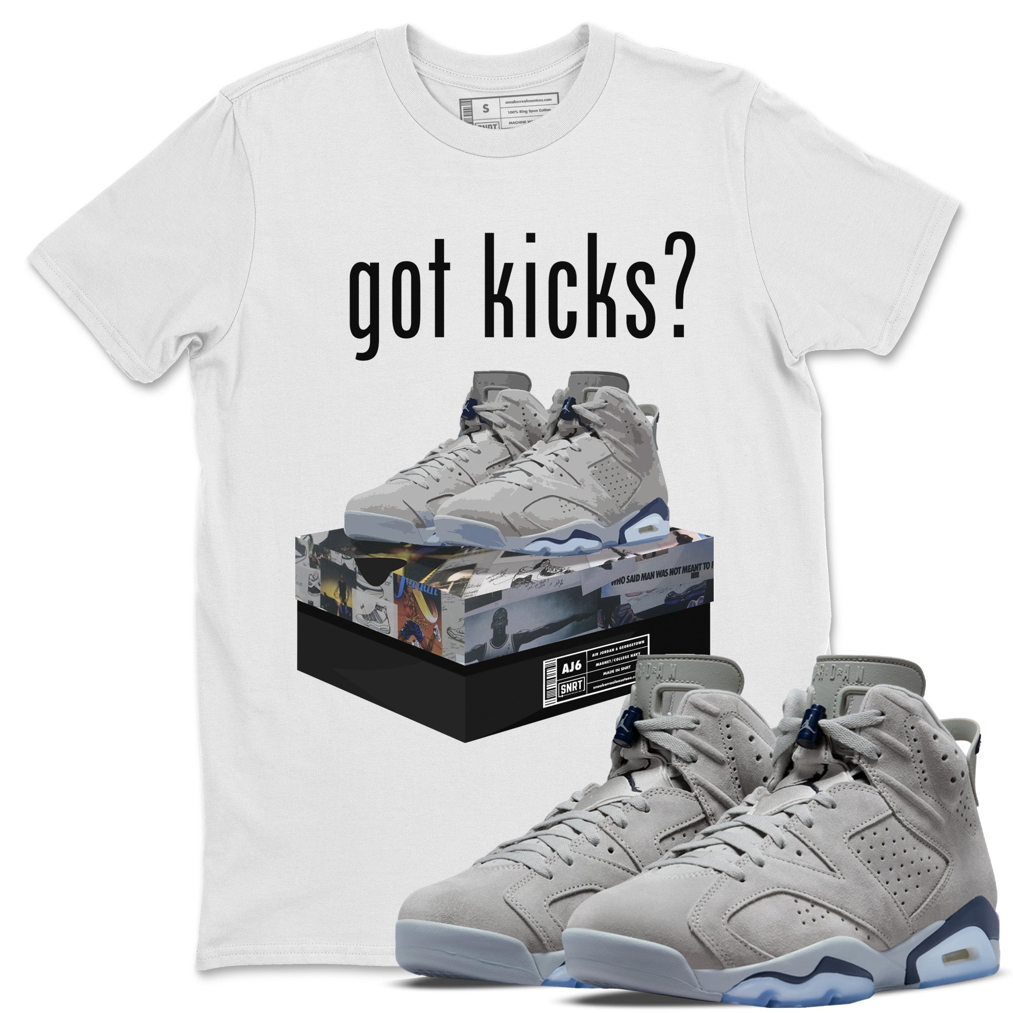 Jordan 6 Georgetown Shirt To Match Jordans Got Kicks Sneaker Tees Jordan 6 Georgetown Drip Gear Zone Sneaker Matching Clothing Unisex Shirts