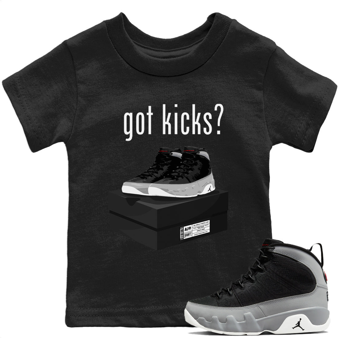 Jordan 9 Particle Grey Shirt To Match Jordans Got Kicks Sneaker Tees Jordan 9 Particle Grey Drip Gear Zone Sneaker Matching Clothing Kids Shirts