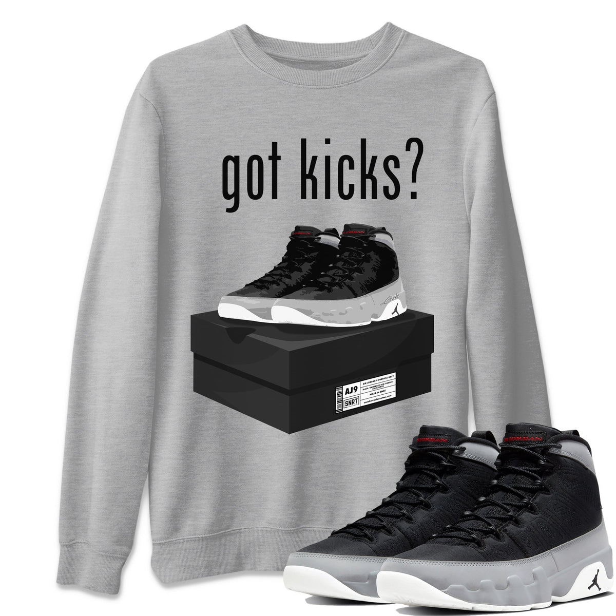 Jordan 9 Particle Grey Shirt To Match Jordans Got Kicks Sneaker Tees Jordan 9 Particle Grey Drip Gear Zone Sneaker Matching Clothing Unisex Shirts
