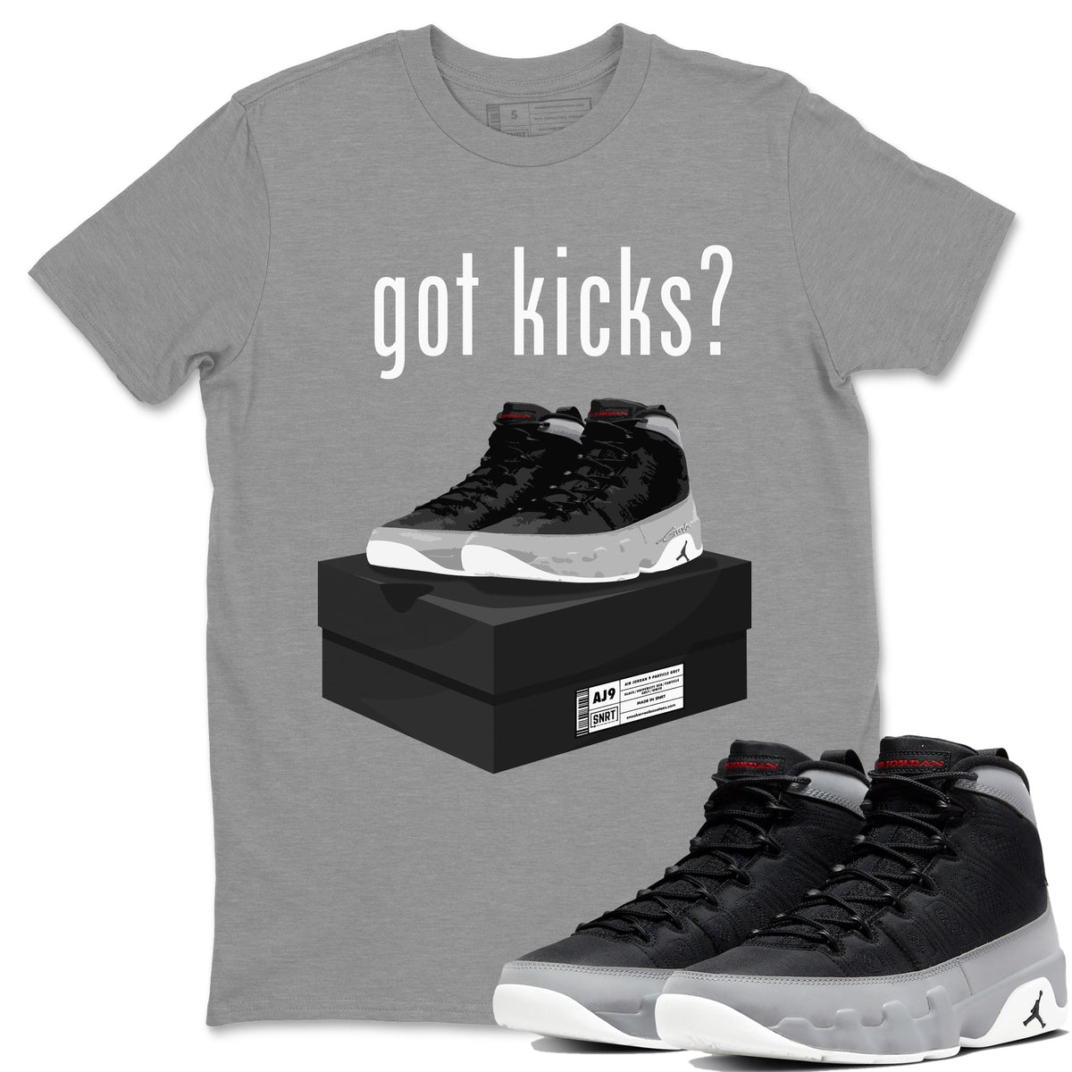 Jordan 9 Particle Grey Shirt To Match Jordans Got Kicks Sneaker Tees Jordan 9 Particle Grey Drip Gear Zone Sneaker Matching Clothing Unisex Shirts