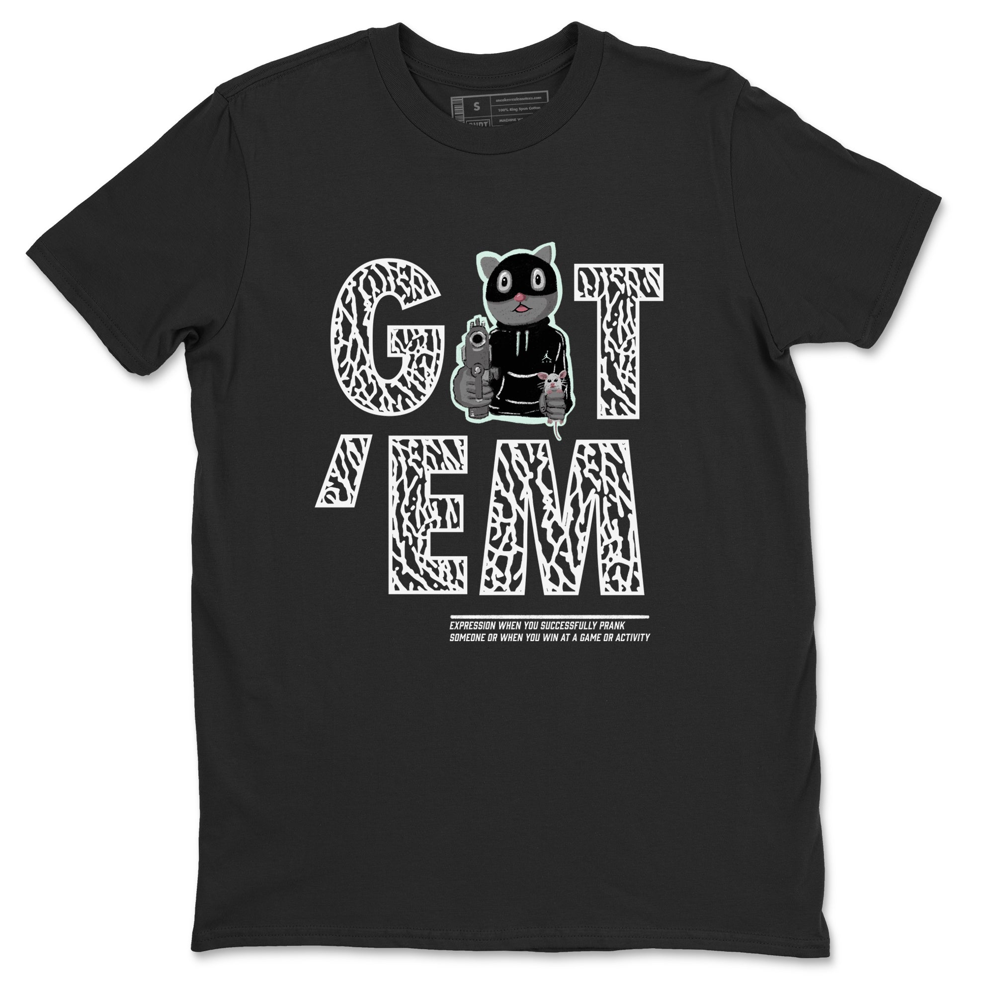 3s Green Glow shirt to match jordans Got'em Cat sneaker tees Air Jordan 3 Green Glow Drip Gear Zone unisex cotton Black 2 crew neck shirt