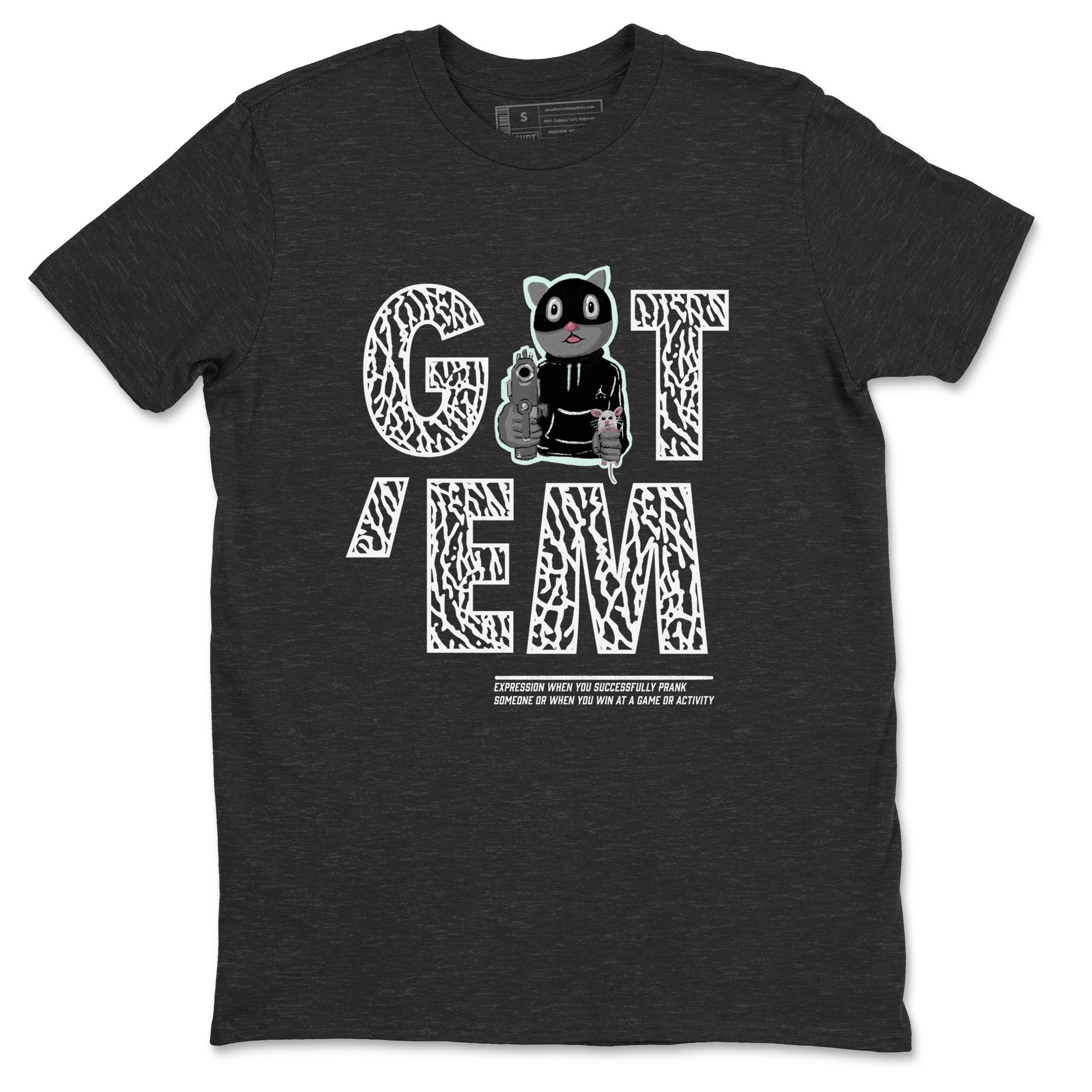 3s Green Glow shirt to match jordans Got'em Cat sneaker tees Air Jordan 3 Green Glow Drip Gear Zone unisex cotton Charcoal Heather 2 crew neck shirt