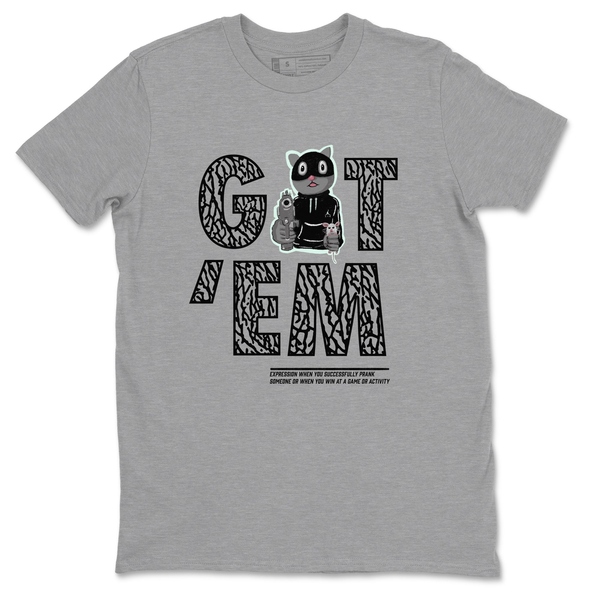 3s Green Glow shirt to match jordans Got'em Cat sneaker tees Air Jordan 3 Green Glow Drip Gear Zone unisex cotton Heather Grey 2 crew neck shirt