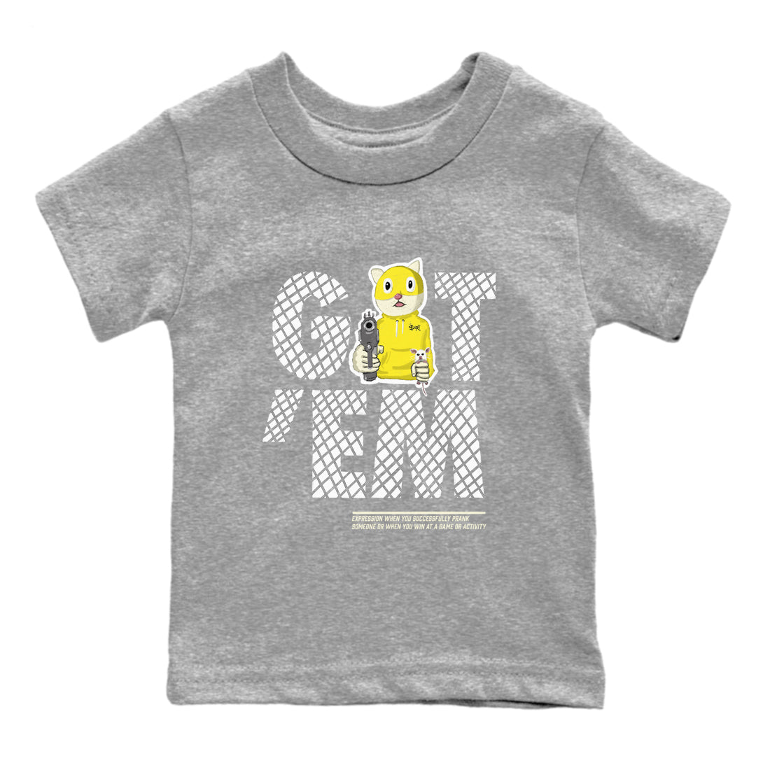4s Vivid Sulfur shirt to match jordans Got'em Cat sneaker tees Air Jordan 4 Retro Vivid Sulfur Drip Gear Zone baby toddler Heather Grey 2 cotton Shirt