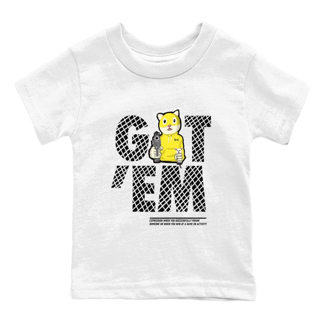 4s Vivid Sulfur shirt to match jordans Got'em Cat sneaker tees Air Jordan 4 Retro Vivid Sulfur Drip Gear Zone baby toddler White 2 cotton Shirt