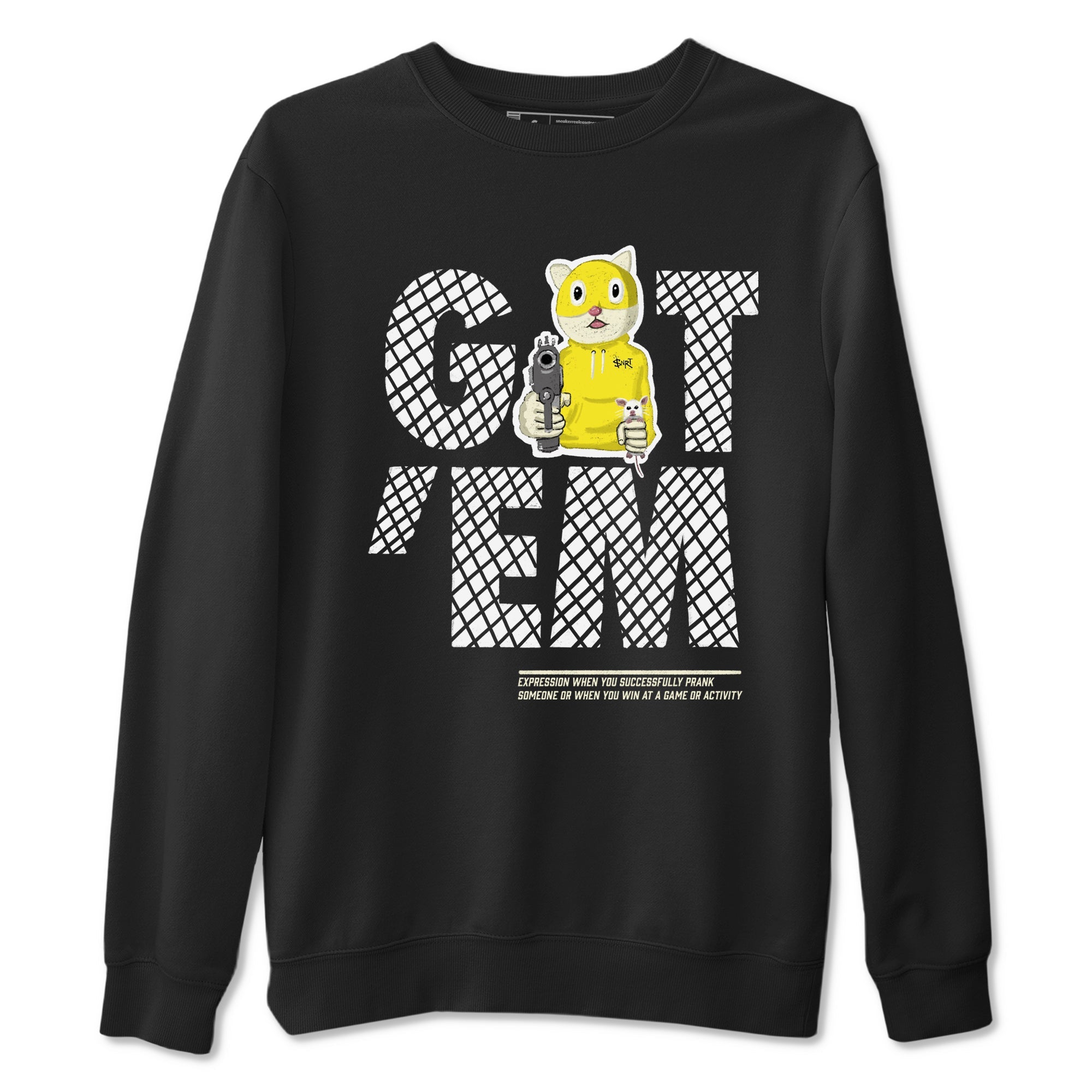 4s Vivid Sulfur shirt to match jordans Got'em Cat sneaker tees Air Jordan 4 Retro Vivid Sulfur Drip Gear Zone unisex cotton Black 2 crew neck shirt