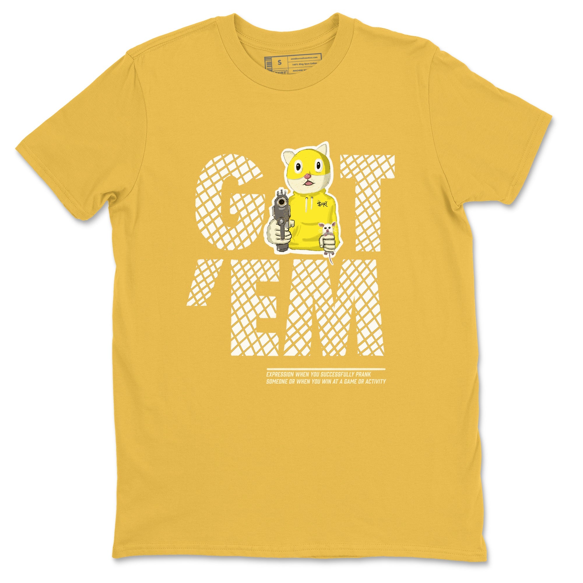 4s Vivid Sulfur shirt to match jordans Got'em Cat sneaker tees Air Jordan 4 Retro Vivid Sulfur Drip Gear Zone unisex cotton Daisy 2 crew neck shirt