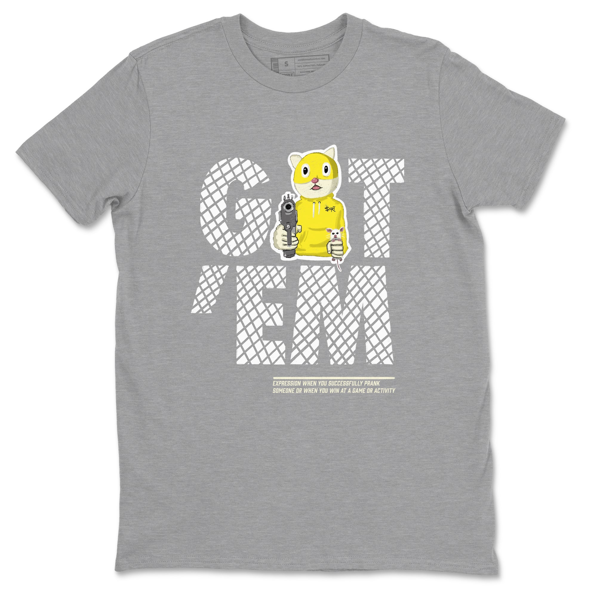 4s Vivid Sulfur shirt to match jordans Got'em Cat sneaker tees Air Jordan 4 Retro Vivid Sulfur Drip Gear Zone unisex cotton Heather Grey 2 crew neck shirt