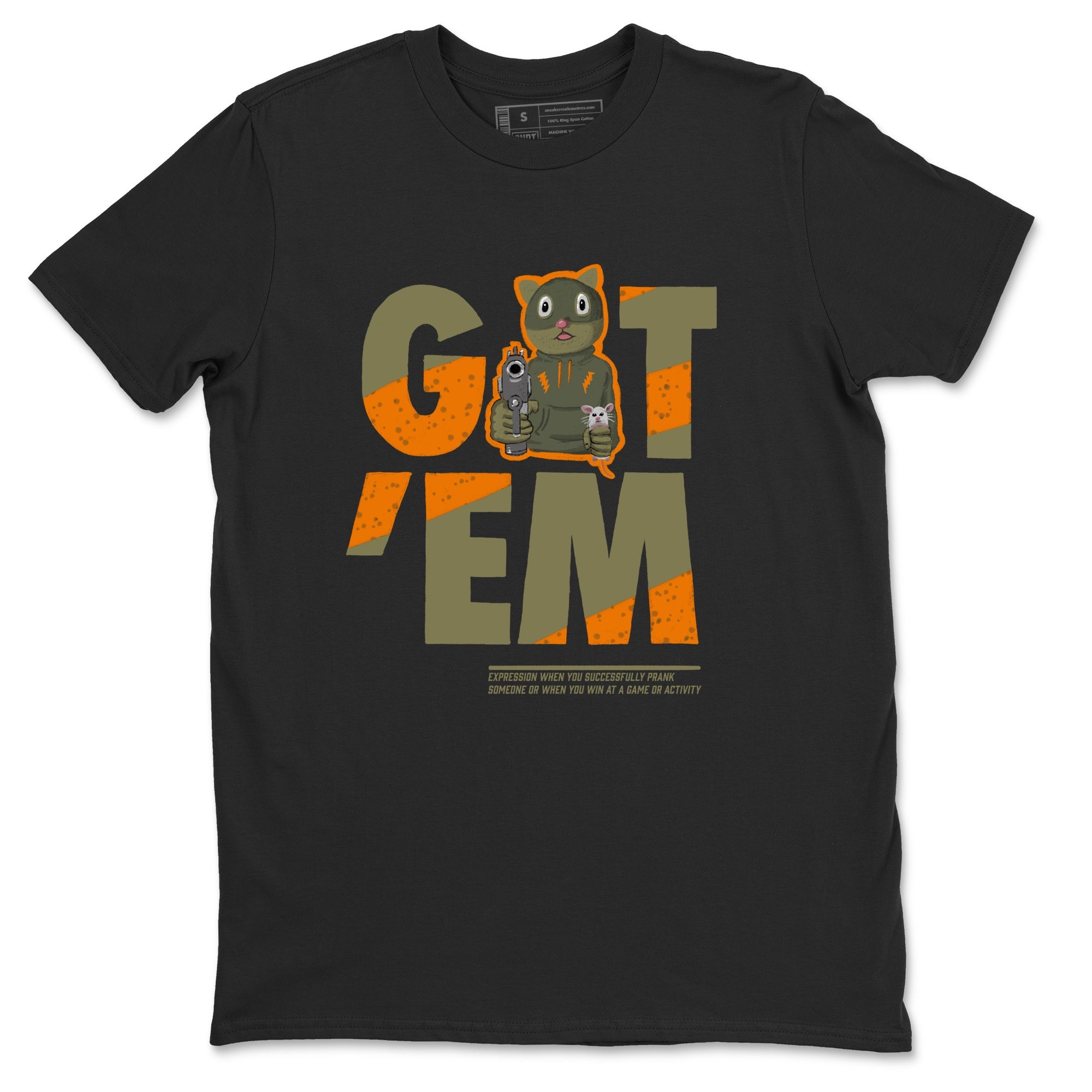 5s Olive shirt to match jordans Got'em Cat sneaker tees Air Jordan 5 Retro Olive Drip Gear Zone unisex cotton Black 2 crew neck shirt