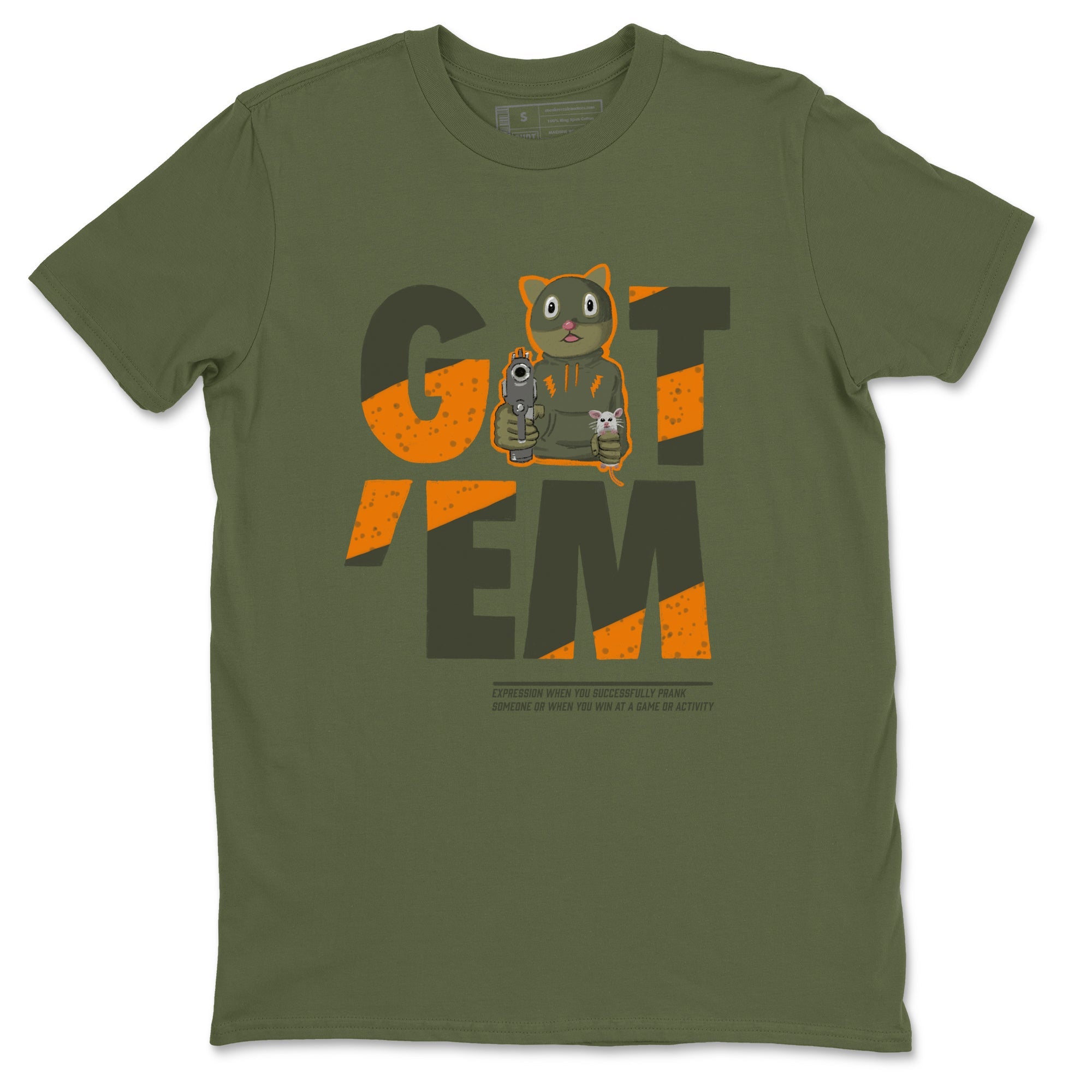 5s Olive shirt to match jordans Got'em Cat sneaker tees Air Jordan 5 Retro Olive Drip Gear Zone unisex cotton Military Green 2 crew neck shirt