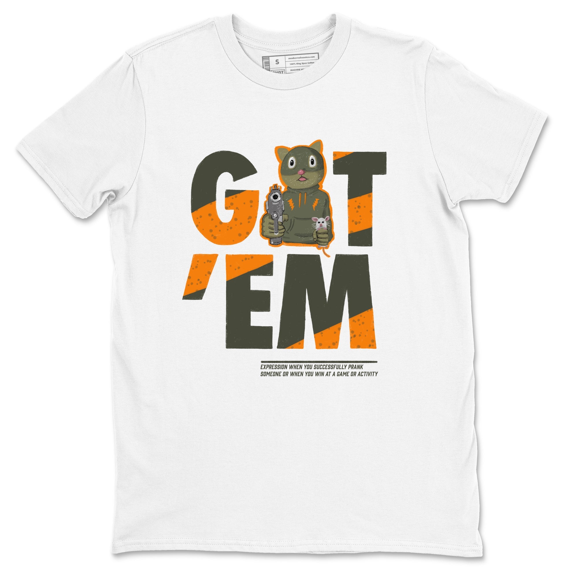 5s Olive shirt to match jordans Got'em Cat sneaker tees Air Jordan 5 Retro Olive Drip Gear Zone unisex cotton White 2 crew neck shirt