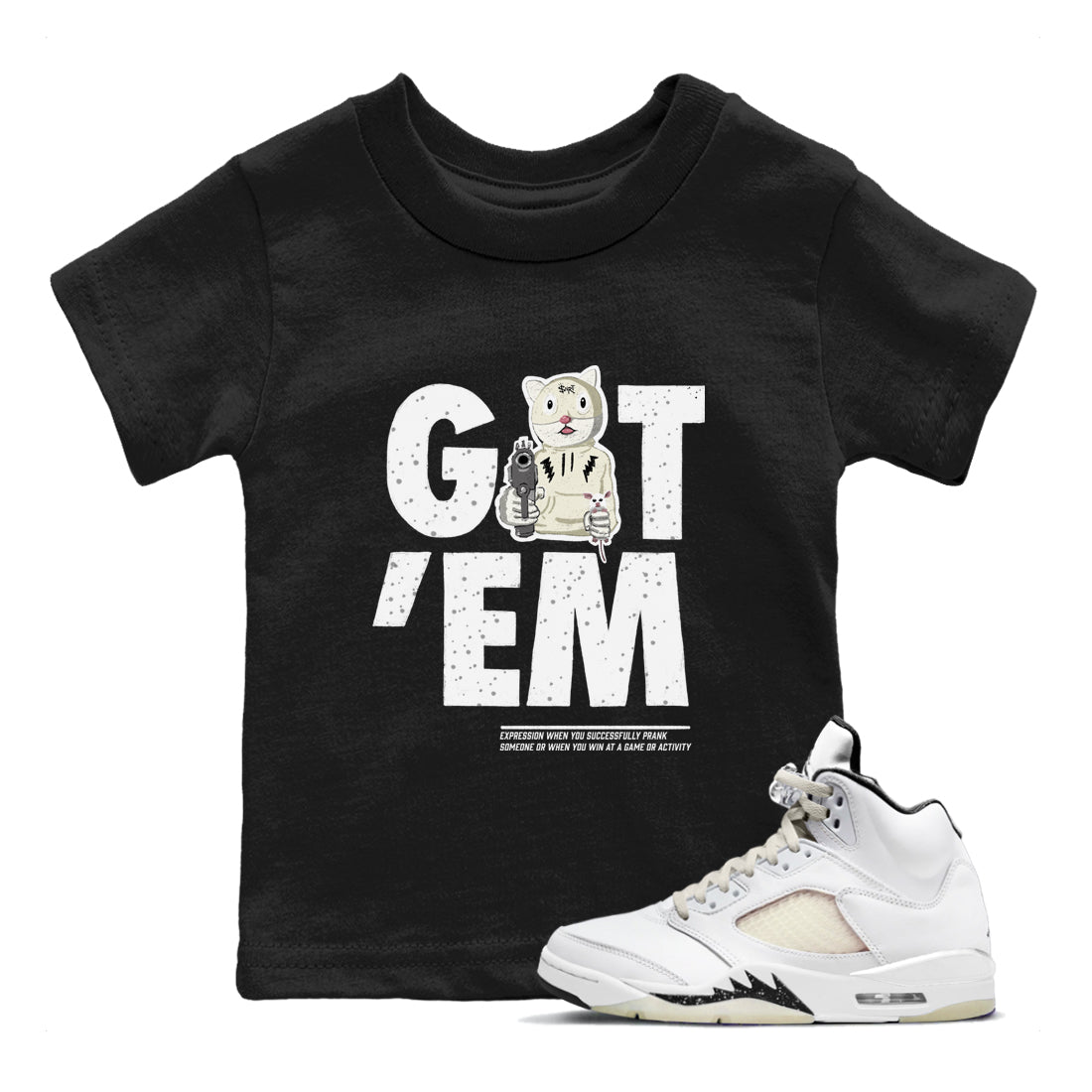 5s Sail shirt to match jordans Got'em Cat sneaker tees Air Jordan 5 SE Sail Drip Gear Zone baby toddler Black 1 cotton Shirt