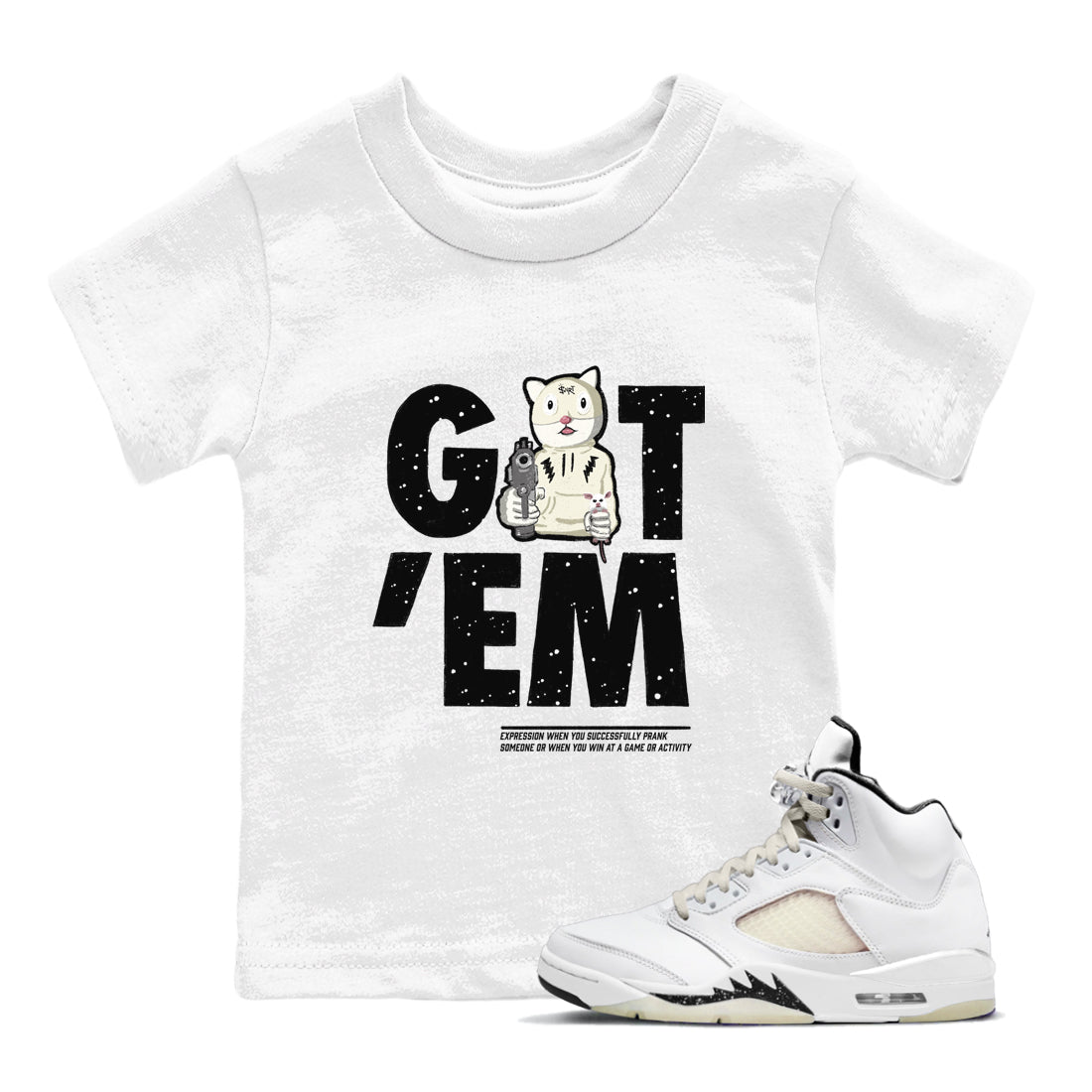 5s Sail shirt to match jordans Got'em Cat sneaker tees Air Jordan 5 SE Sail Drip Gear Zone baby toddler White 1 cotton Shirt