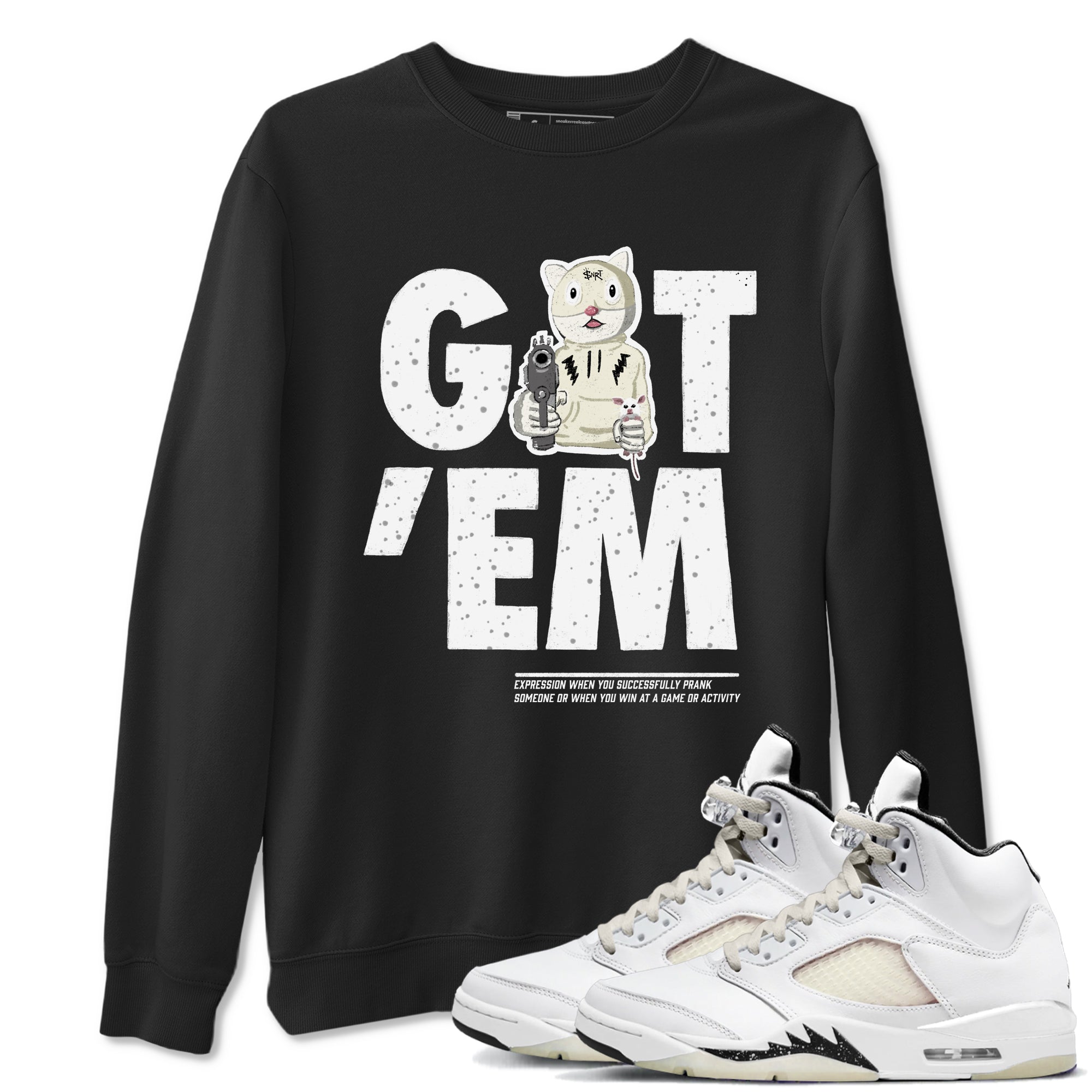 5s Sail shirt to match jordans Got'em Cat sneaker tees Air Jordan 5 SE Sail Drip Gear Zone unisex cotton Black 1 crew neck shirt