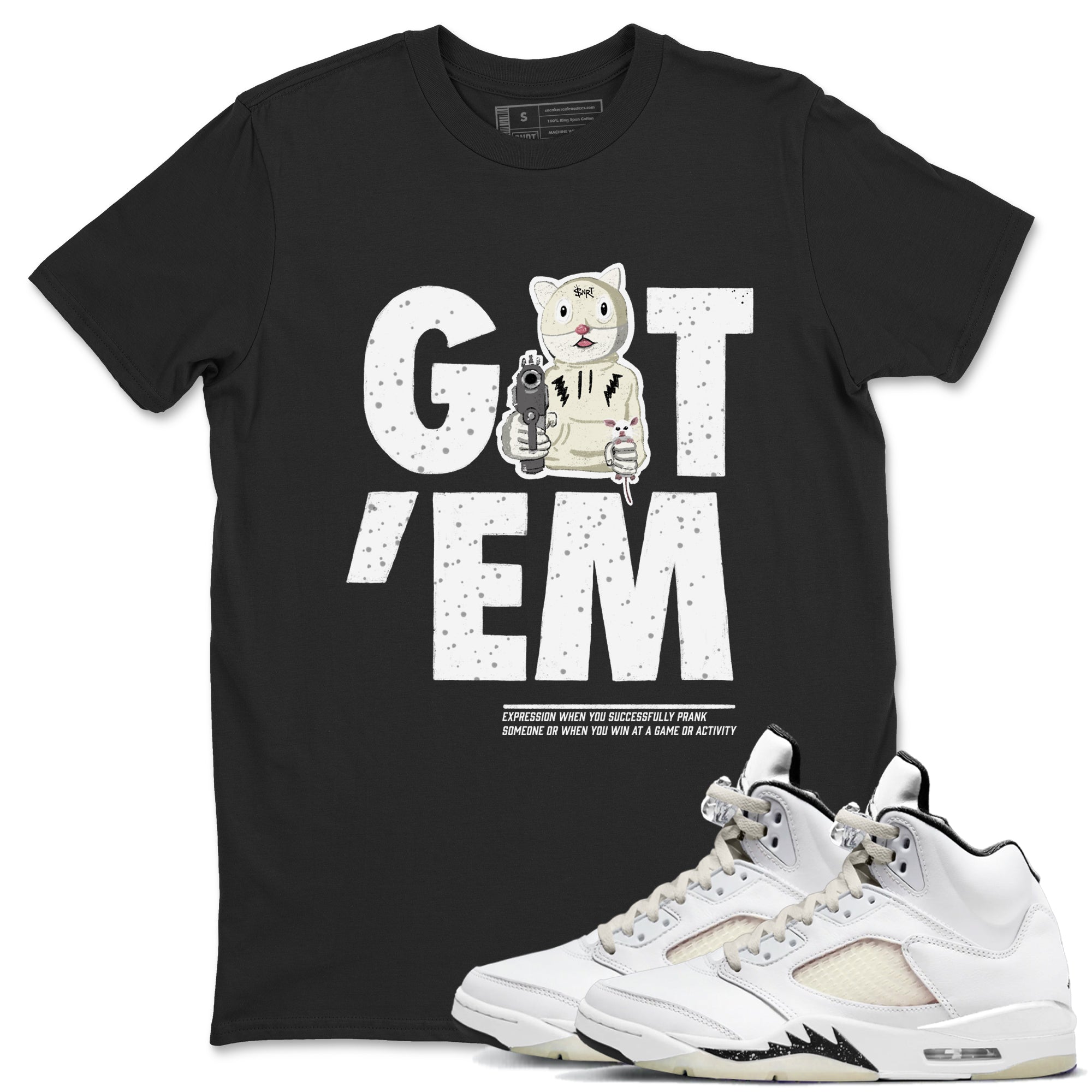 5s Sail shirt to match jordans Got'em Cat sneaker tees Air Jordan 5 SE Sail Drip Gear Zone unisex cotton Black 1 crew neck shirt