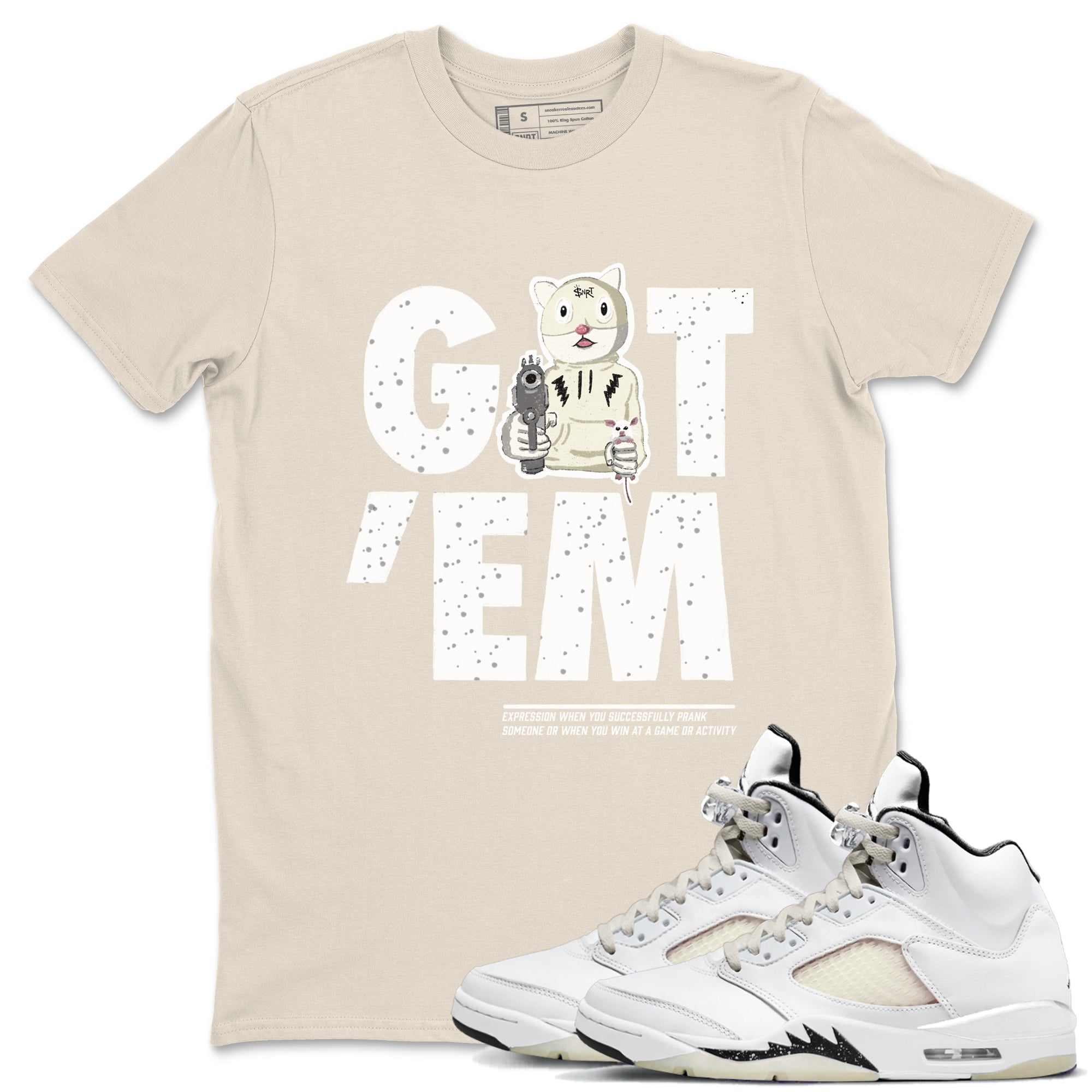 5s Sail shirt to match jordans Got'em Cat sneaker tees Air Jordan 5 SE Sail Drip Gear Zone unisex cotton Natural 1 crew neck shirt