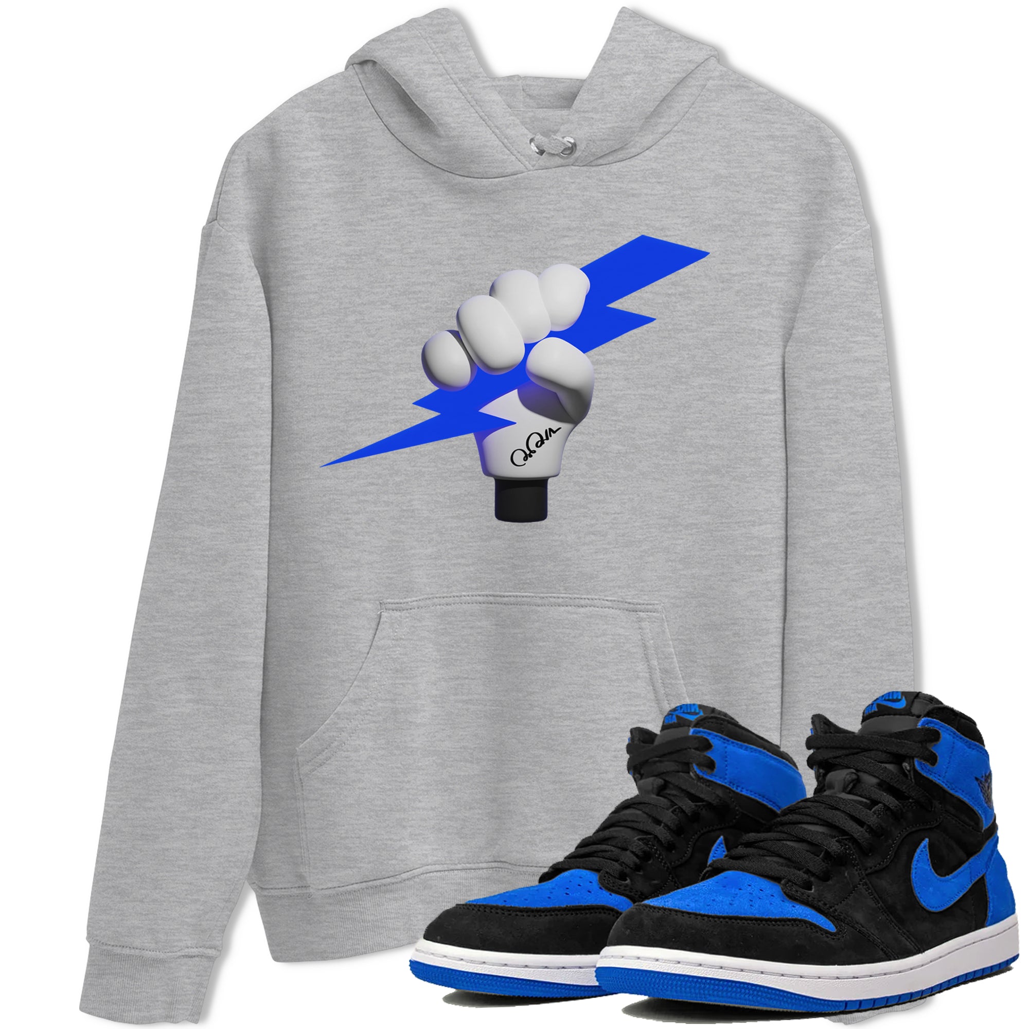 Air Jordan 1 Royal Reimagined shirt to match jordans Grab The Thunder sneaker tees AJ1 OG HIGH Royal Reimagined Drip Gear Zone Unisex Sneaker Tees and Sneaker Match T-Shirt Heather Grey 1 T-Shirt