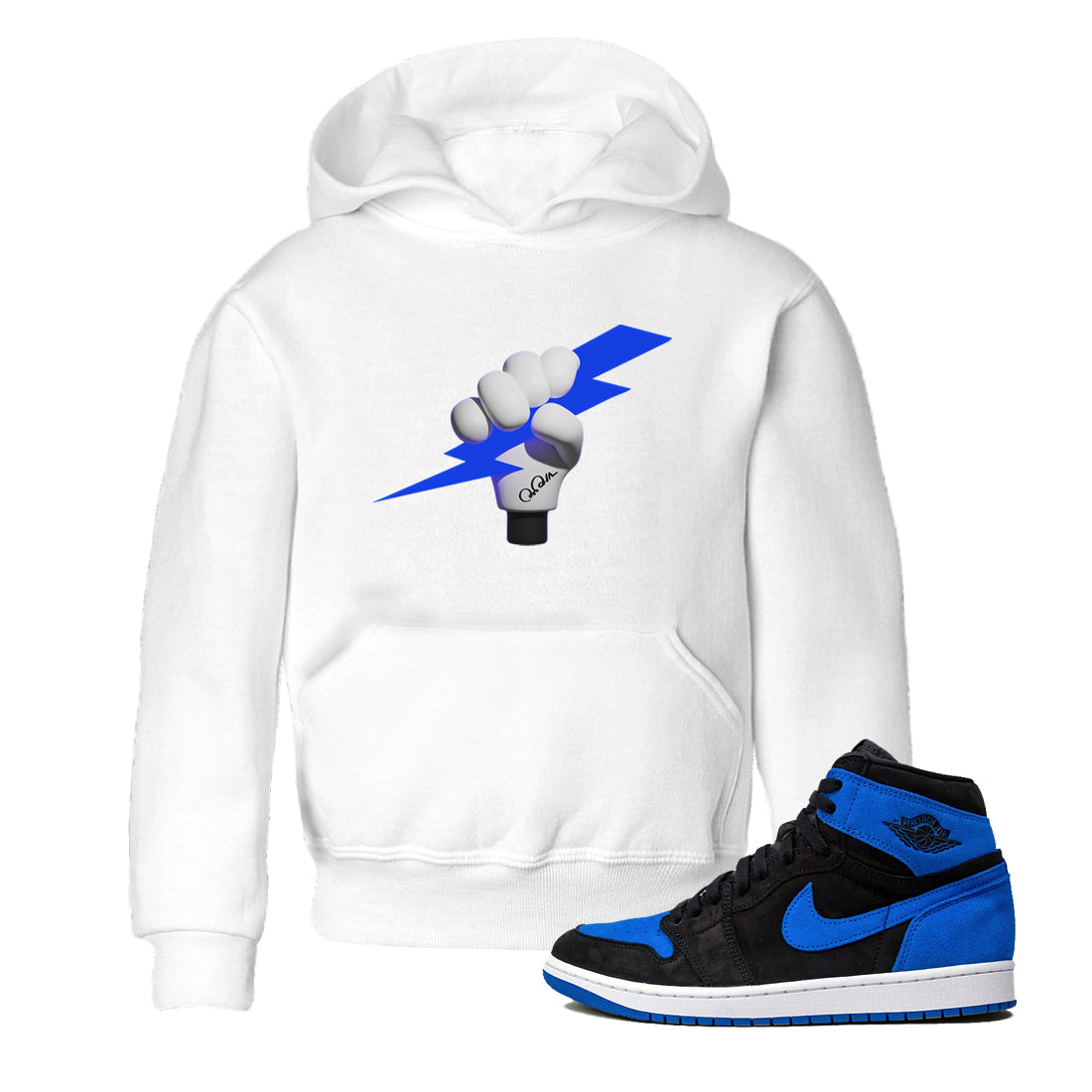 Air Jordan 1 Royal Reimagined shirt to match jordans Grab The Thunder sneaker tees AJ1 OG HIGH Royal Reimagined Drip Gear Zone Kids Baby Toddler sneaker shirts White 1 T-Shirt