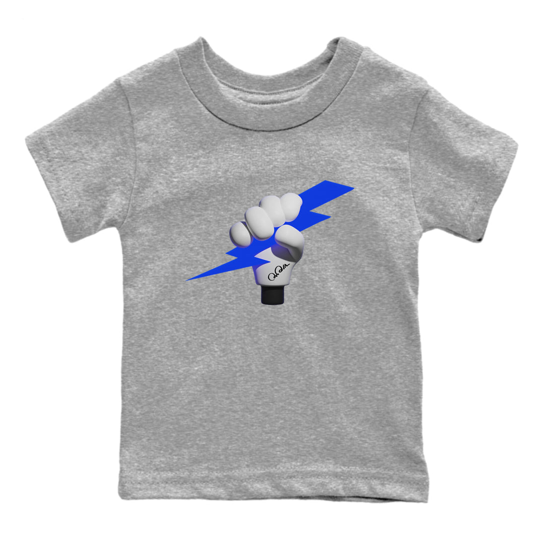 Air Jordan 1 Royal Reimagined shirt to match jordans Grab The Thunder sneaker tees AJ1 OG HIGH Royal Reimagined Drip Gear Zone Kids Baby Toddler sneaker shirts Heather Grey 2 T-Shirt