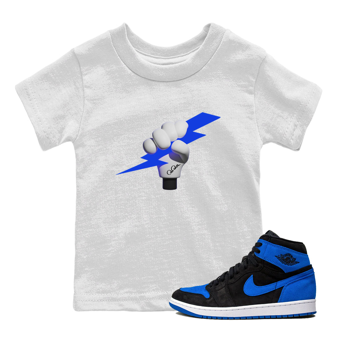 Air Jordan 1 Royal Reimagined shirt to match jordans Grab The Thunder sneaker tees AJ1 OG HIGH Royal Reimagined Drip Gear Zone Kids Baby Toddler sneaker shirts White 1 T-Shirt