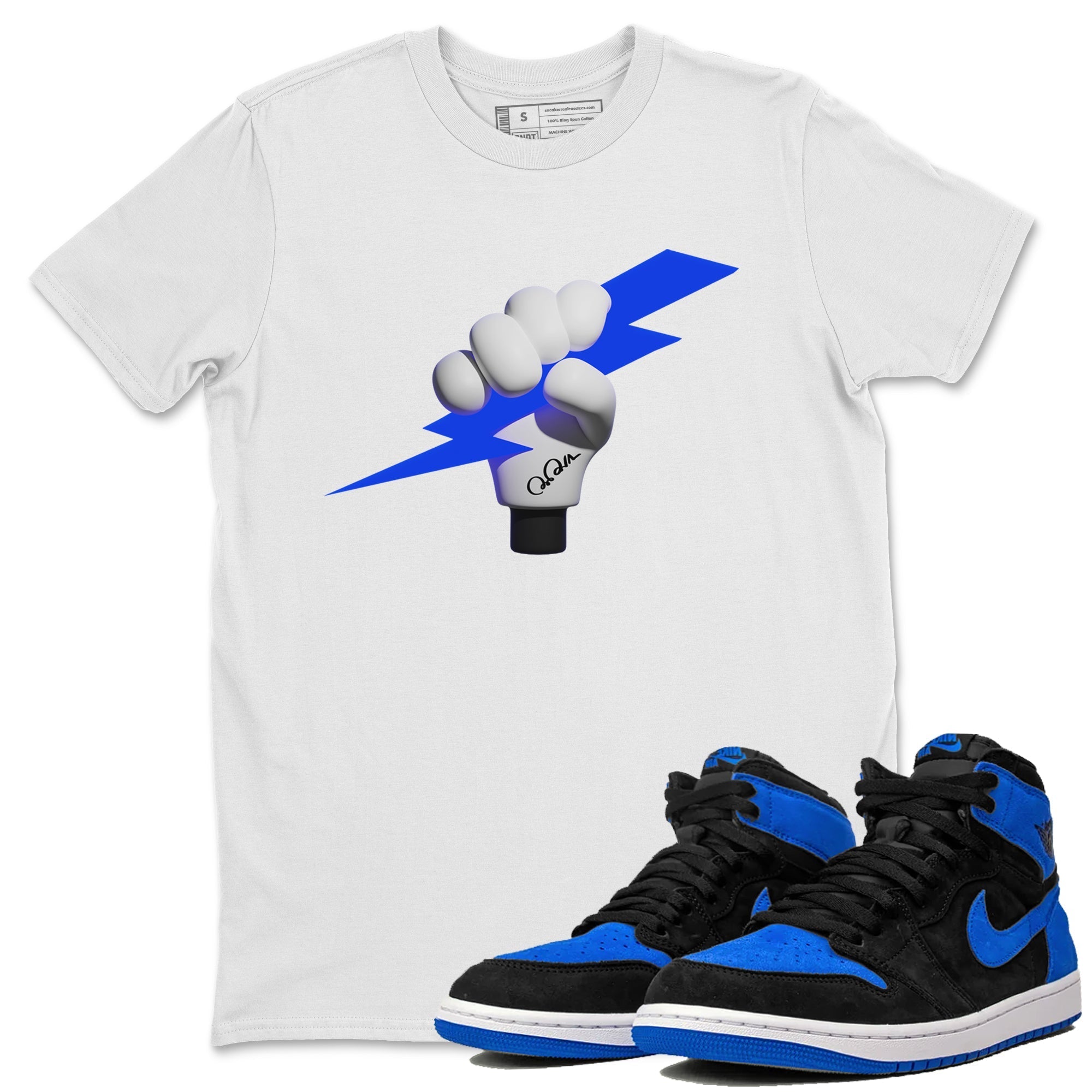 Air Jordan 1 Royal Reimagined shirt to match jordans Grab The Thunder sneaker tees AJ1 OG HIGH Royal Reimagined Drip Gear Zone Unisex Sneaker Tees and Sneaker Match T-Shirt White 1 T-Shirt