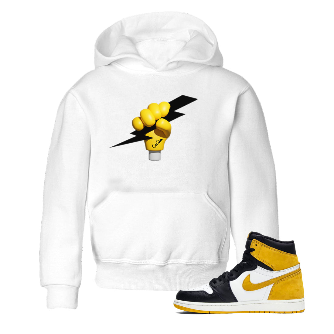1s Yellow Ochre shirt to match jordans Grab The Thunder sneaker tees streetwear brand Air Jordan 1 Yellow Ochre Drip Gear Zone Brand baby toddler White 1 cotton Shirt