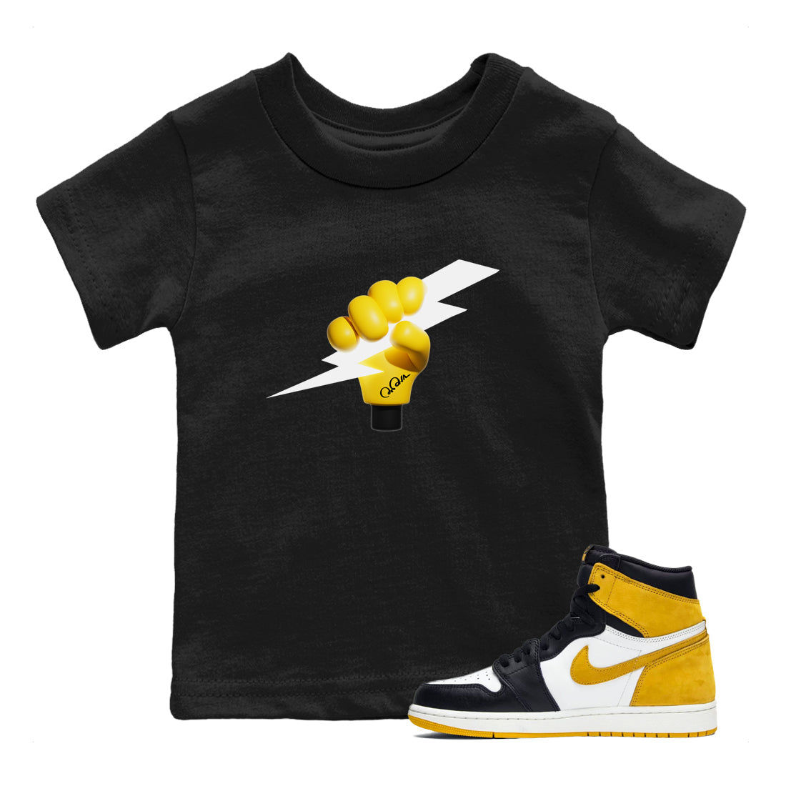 1s Yellow Ochre shirt to match jordans Grab The Thunder sneaker tees streetwear brand Air Jordan 1 Yellow Ochre Drip Gear Zone Brand baby toddler Black 1 cotton Shirt