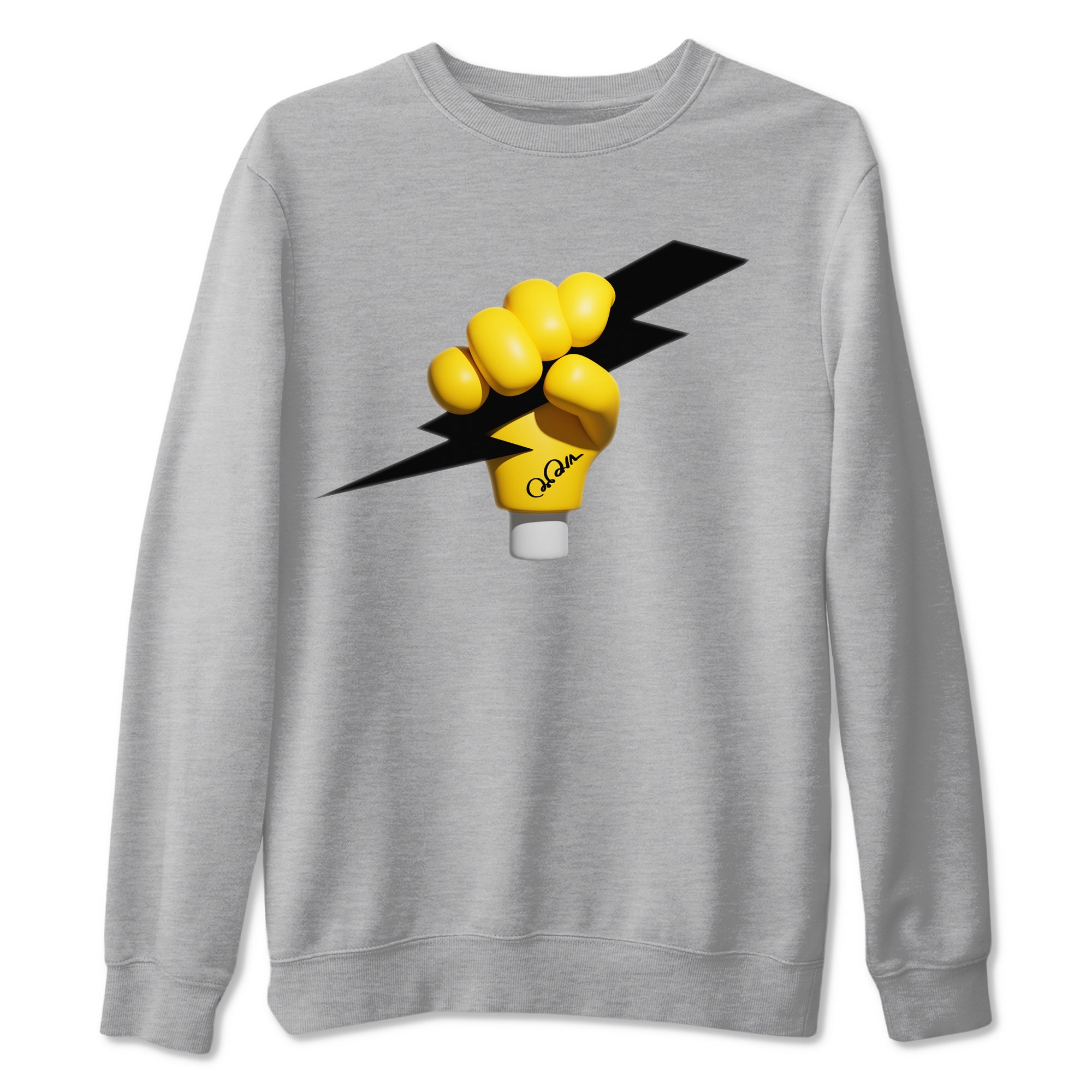 1s Yellow Ochre shirt to match jordans Grab The Thunder sneaker tees streetwear brand Air Jordan 1 Yellow Ochre Drip Gear Zone Brand unisex cotton Heather Grey 2 crew neck shirt