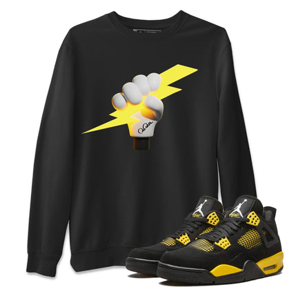 Air Jordan 4 Thunder Sneaker Match Tees Grab The Thunder Shirts Yellow AJ4 Thunder Drip Gear Zone Unisex Shirts Black 1