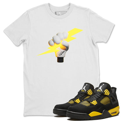Air Jordan 4 Thunder Sneaker Match Tees Grab The Thunder Shirts Yellow AJ4 Thunder Drip Gear Zone Unisex Shirts White 1