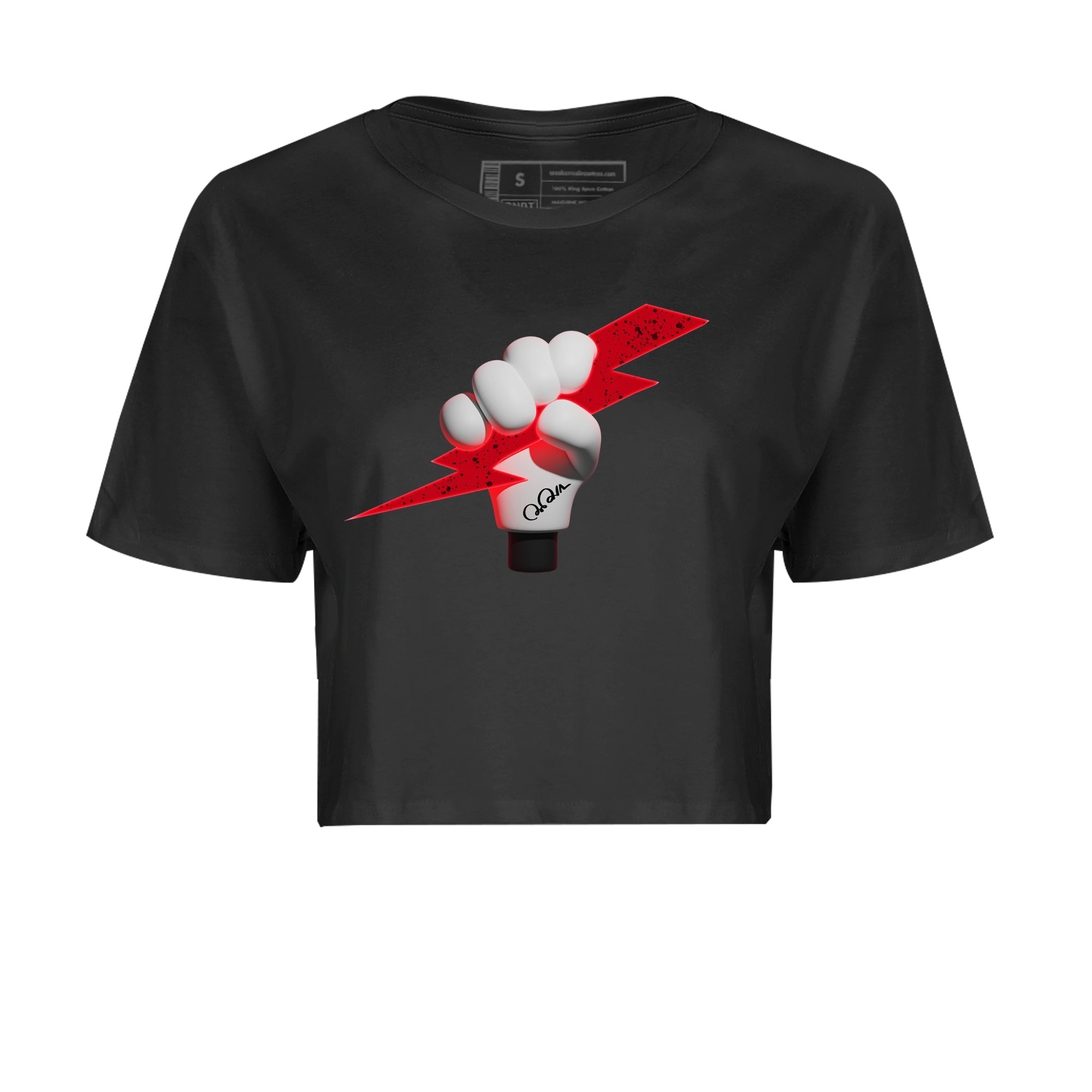 Air Jordan 4 Red Cement Sneaker Match Tees Grab Thunder Sneaker Tees AJ4 Retro OG Red Cement Sneaker Release Tees Women's Shirts Black 2