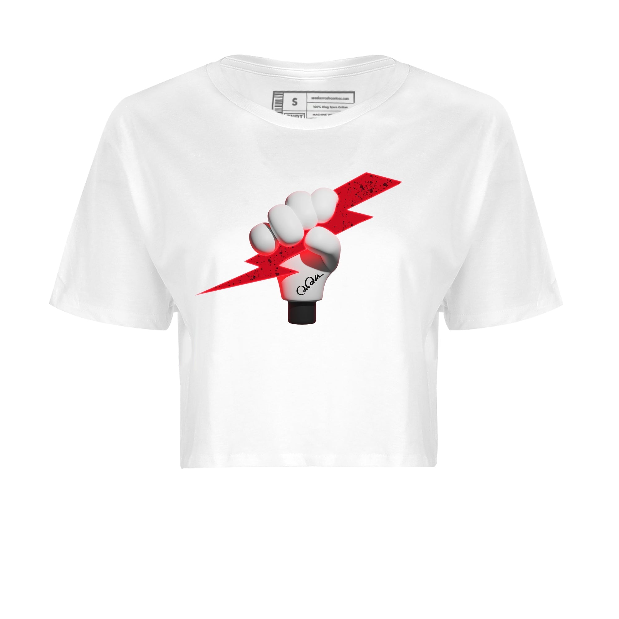 Air Jordan 4 Red Cement Sneaker Match Tees Grab Thunder Sneaker Tees AJ4 Retro OG Red Cement Sneaker Release Tees Women's Shirts White 2