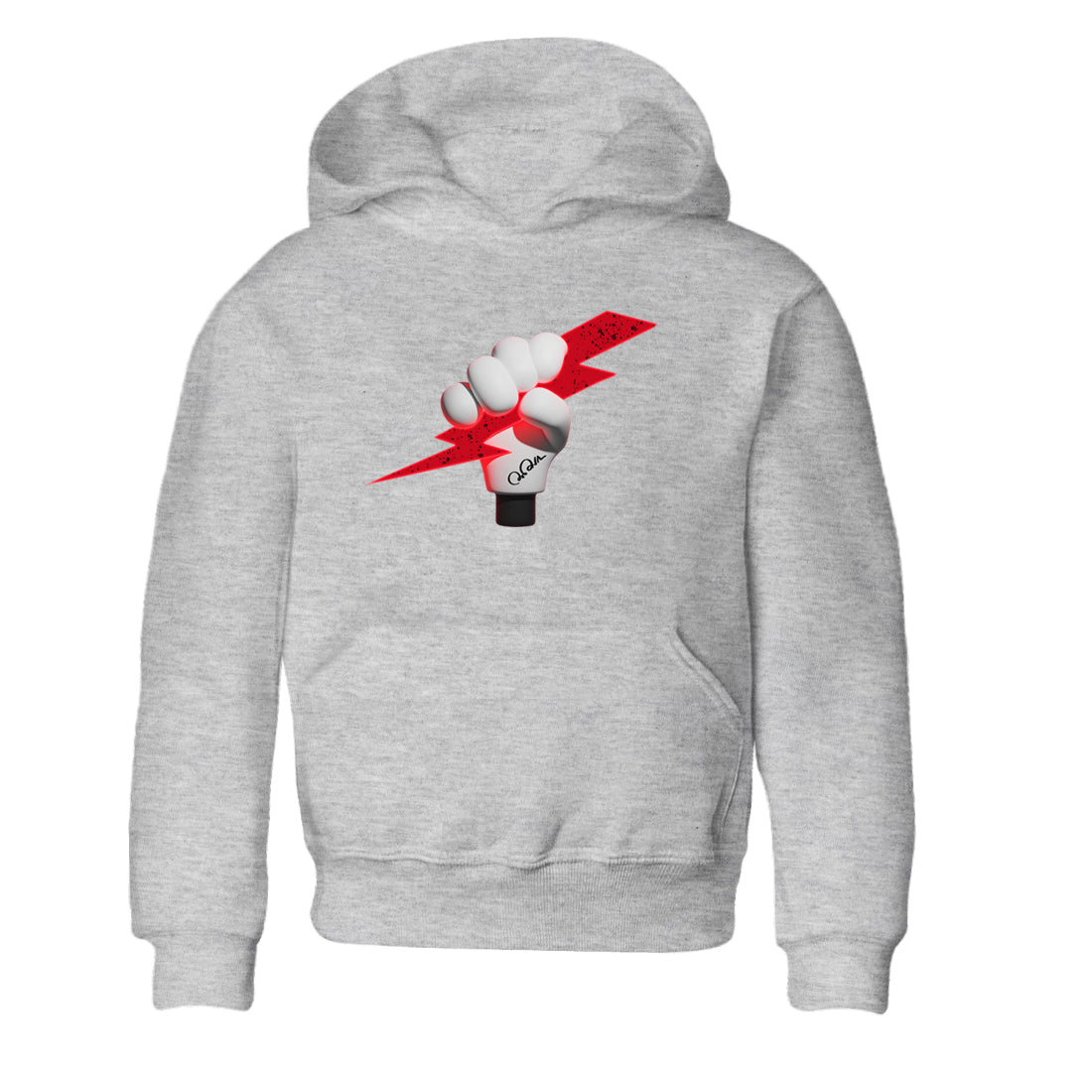 Air Jordan 4 Red Cement Sneaker Match Tees Grab Thunder Sneaker Tees AJ4 Retro OG Red Cement Sneaker Release Tees Kids Shirts Heather Grey 2